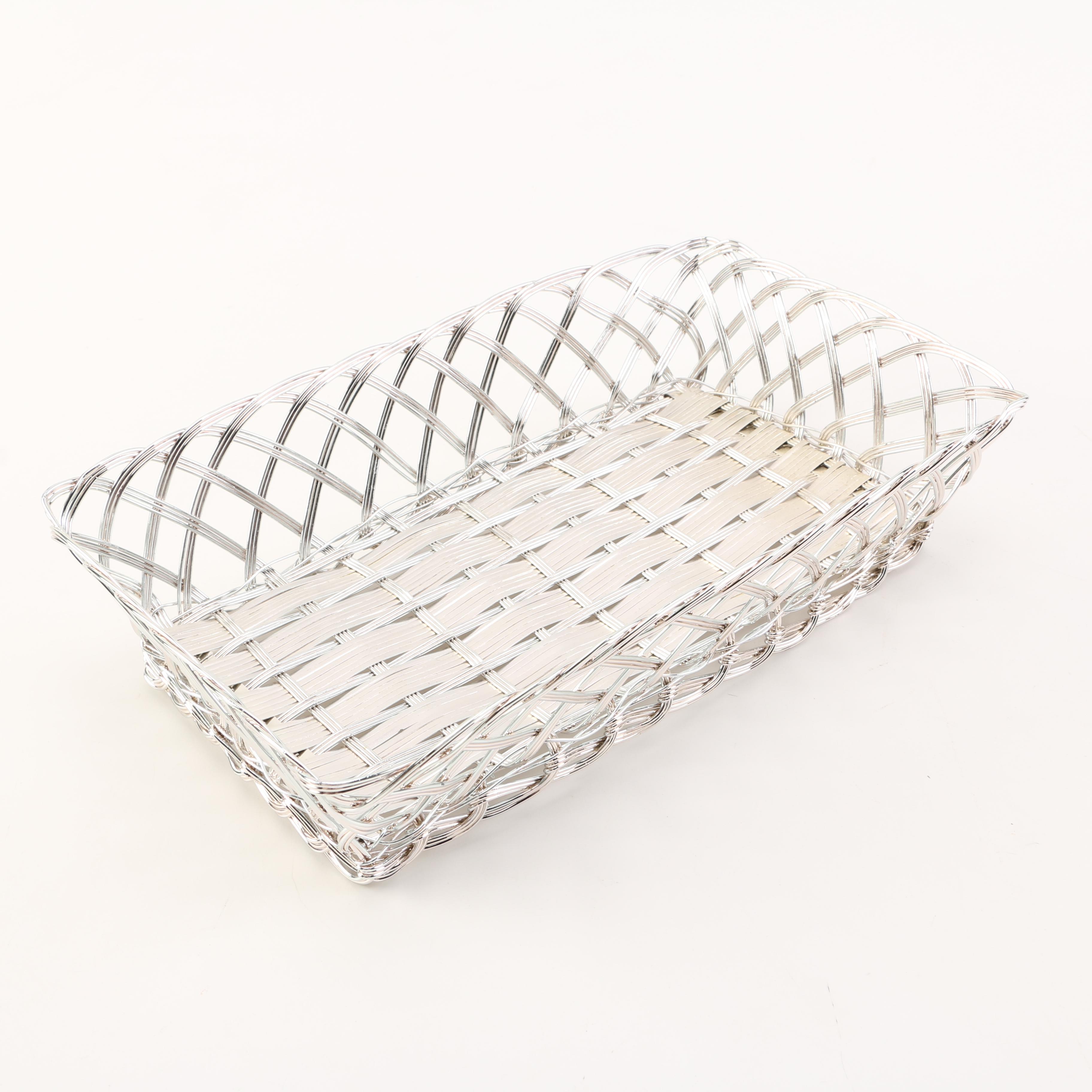 Metal Serving Baskets and Pewter Vessels