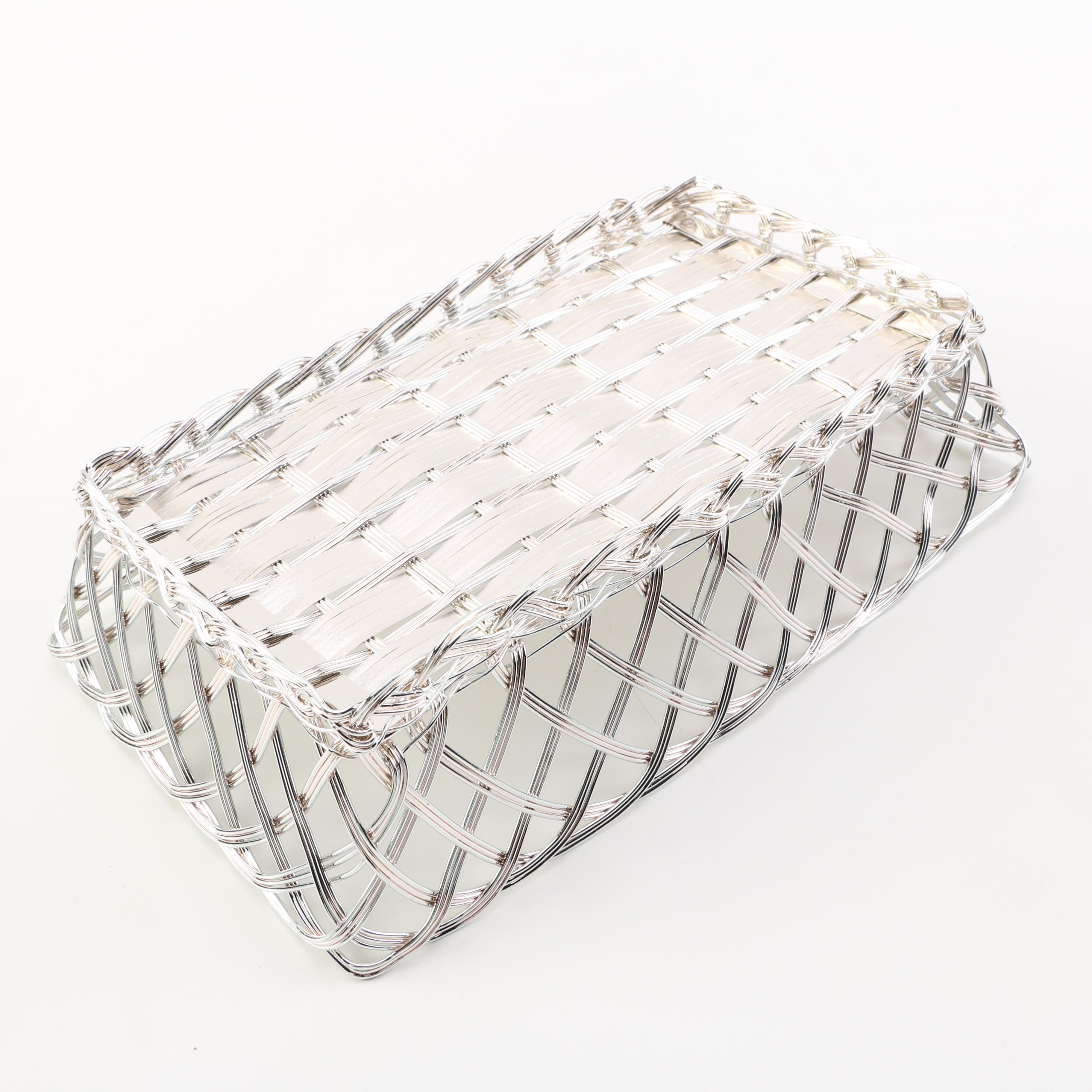 Metal Serving Baskets and Pewter Vessels