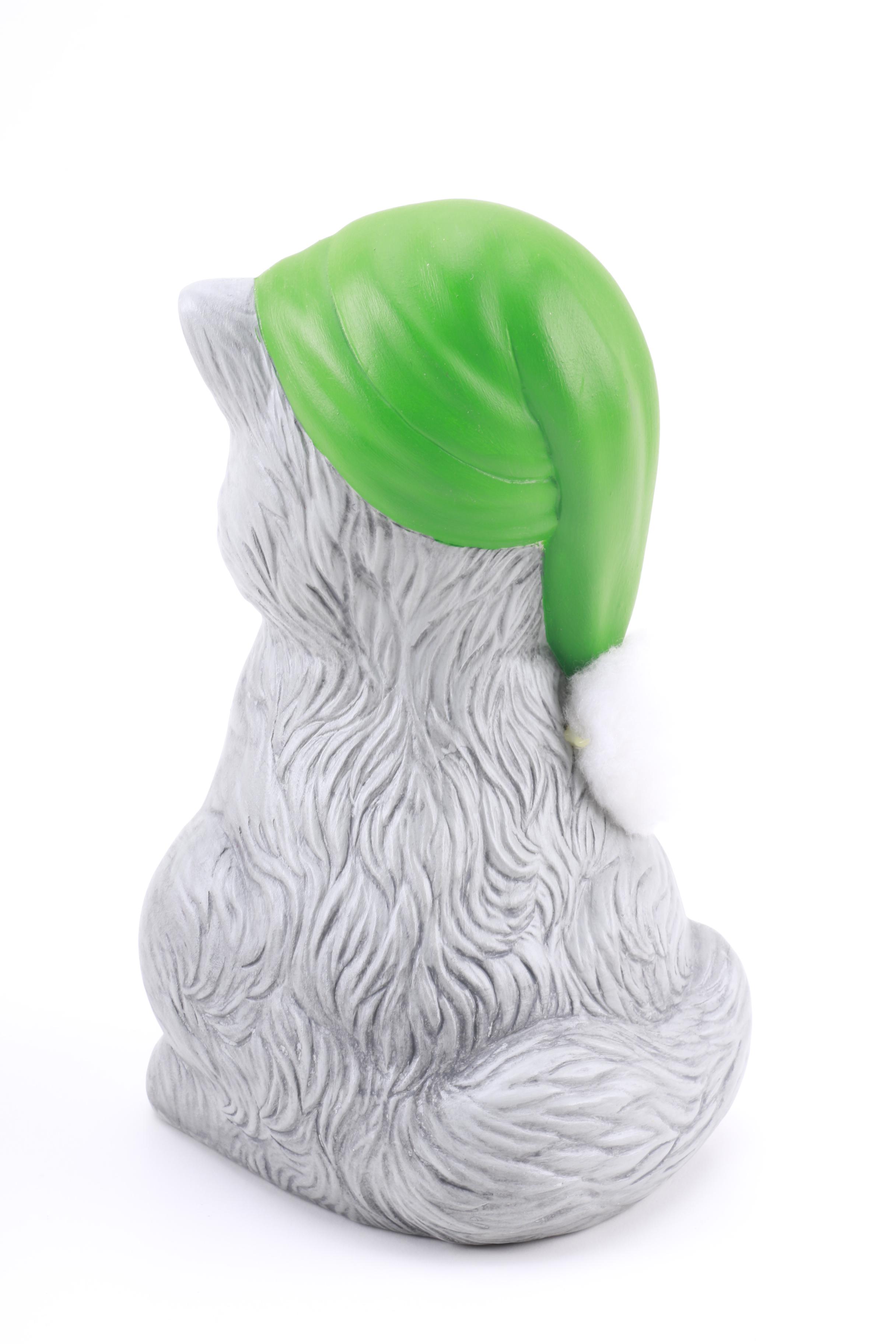 Vintage Dog and Cat Santa Figurines with Sled