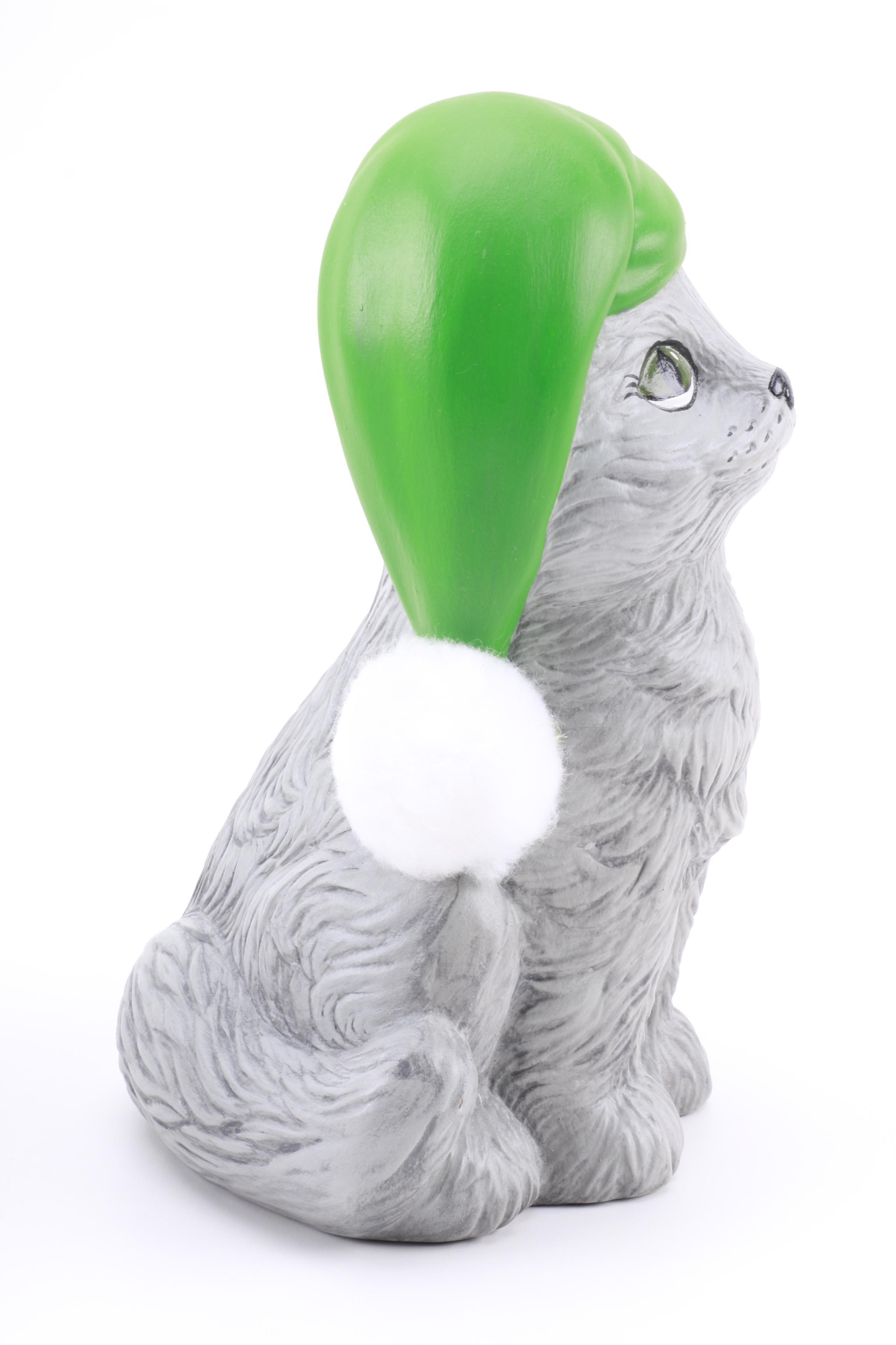 Vintage Dog and Cat Santa Figurines with Sled