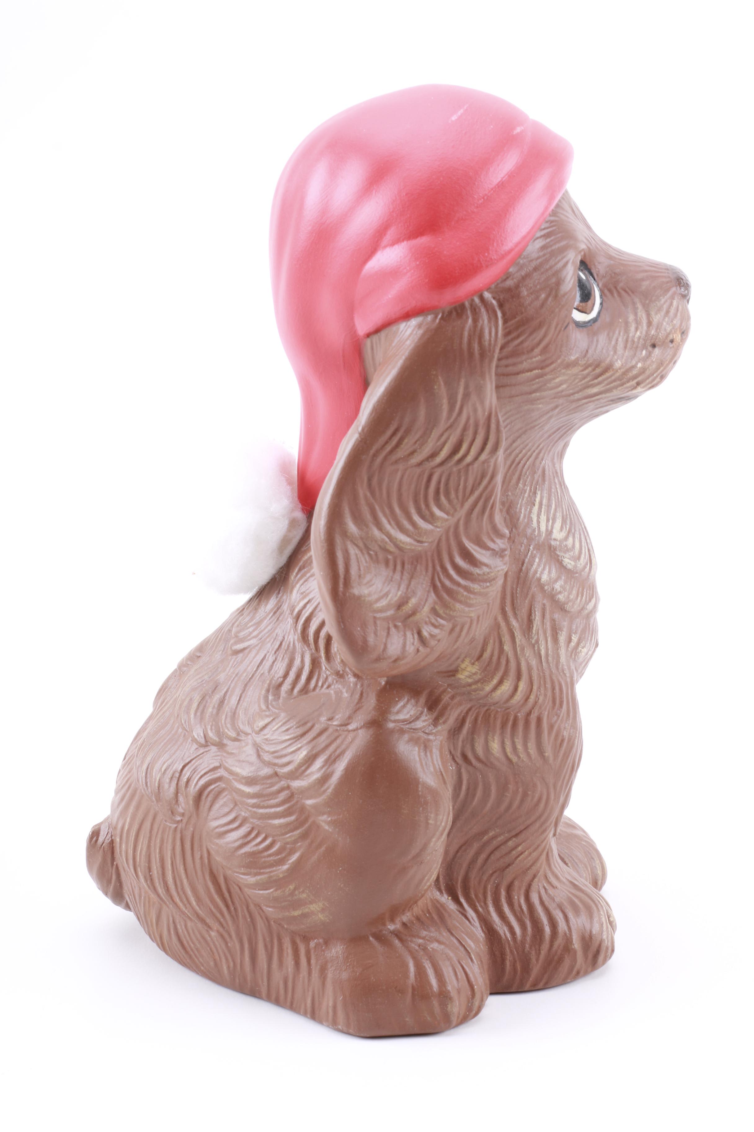 Vintage Dog and Cat Santa Figurines with Sled