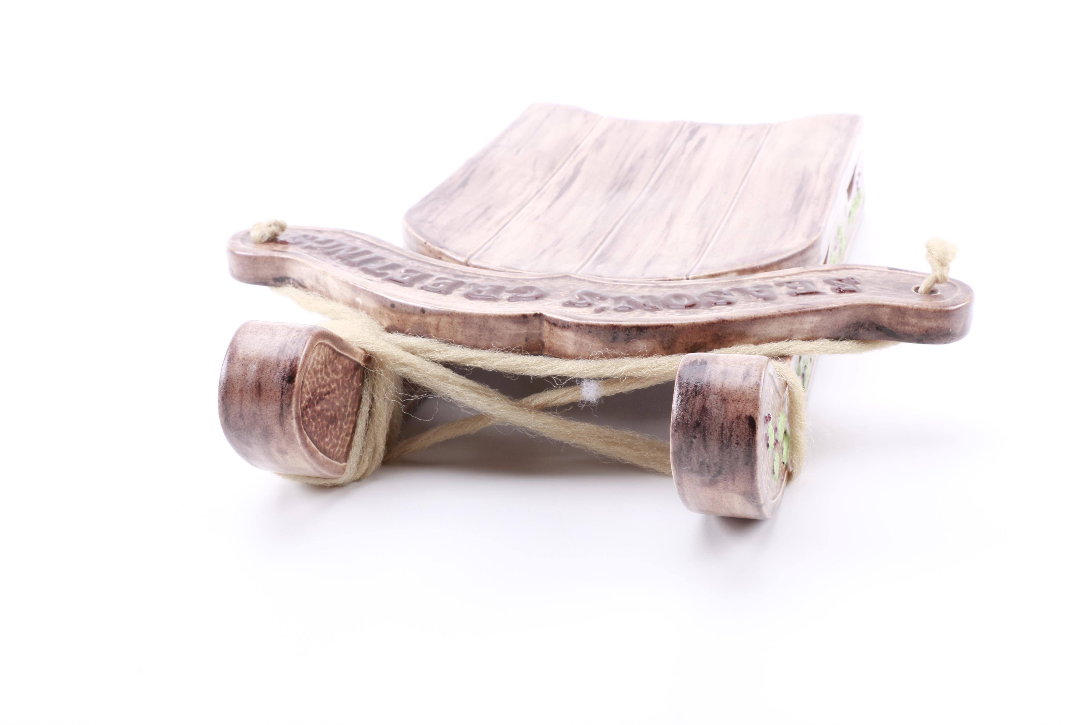 Vintage Dog and Cat Santa Figurines with Sled