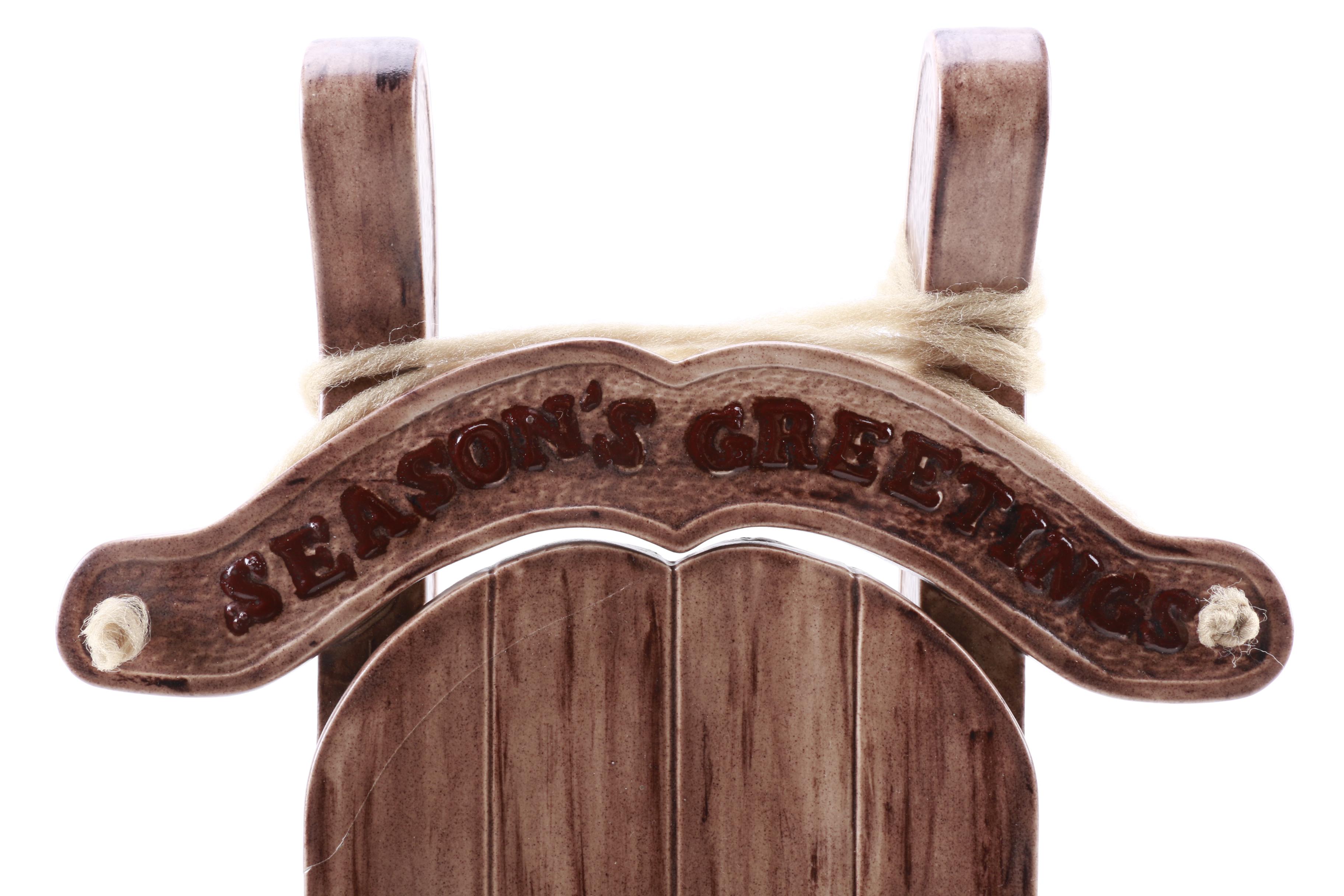 Vintage Dog and Cat Santa Figurines with Sled