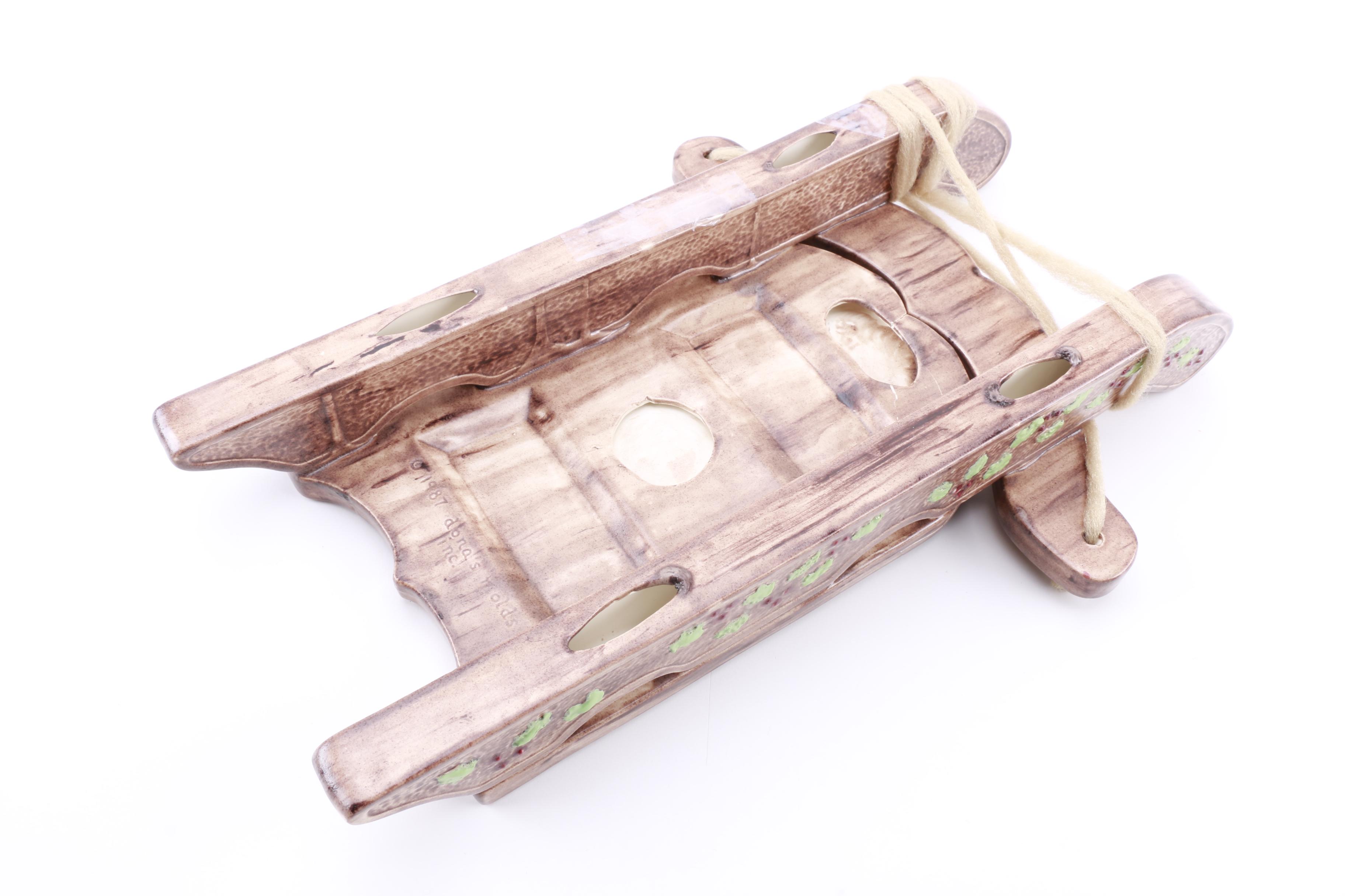 Vintage Dog and Cat Santa Figurines with Sled