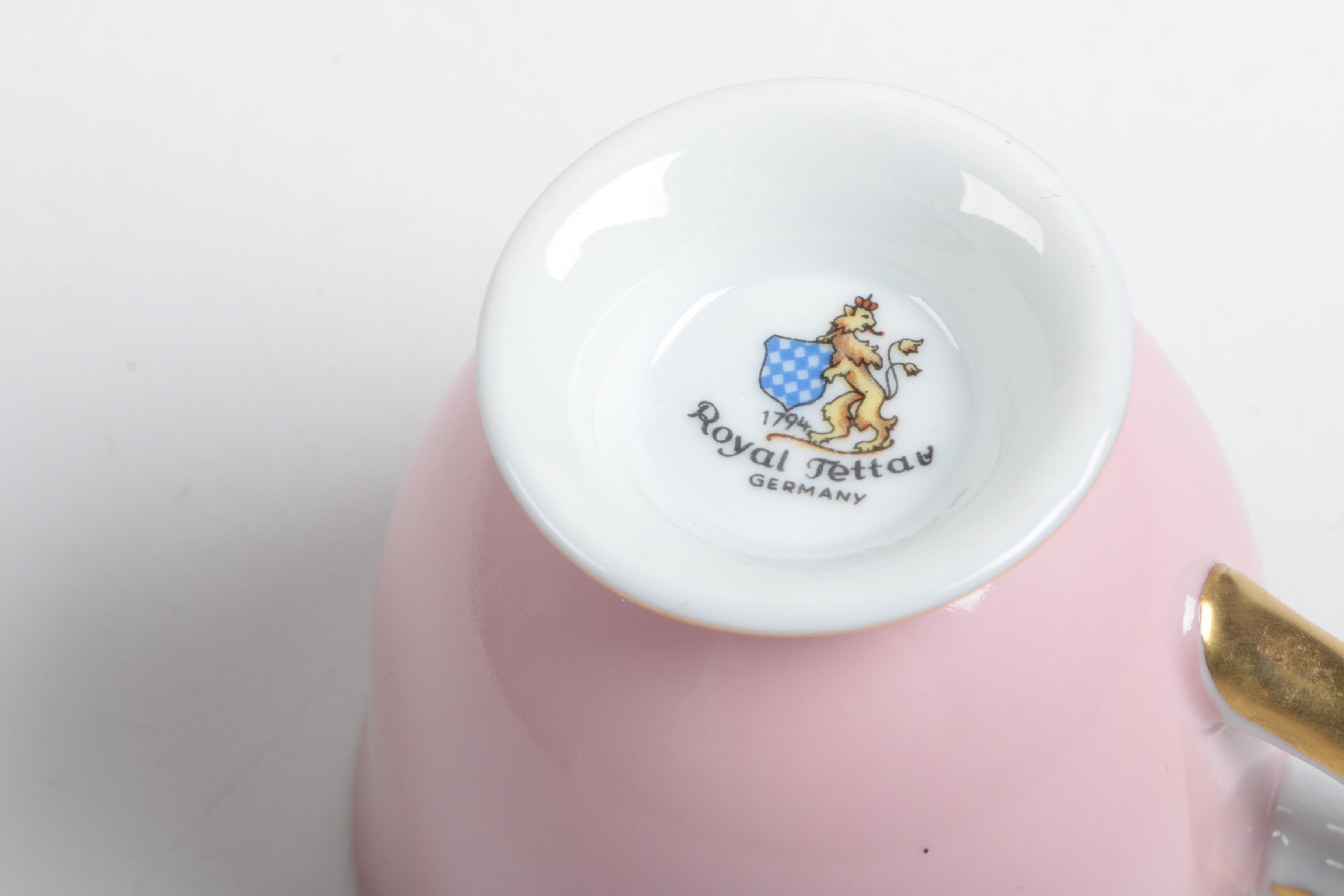 Vintage Porcelain Teacups Including Royal Tettau