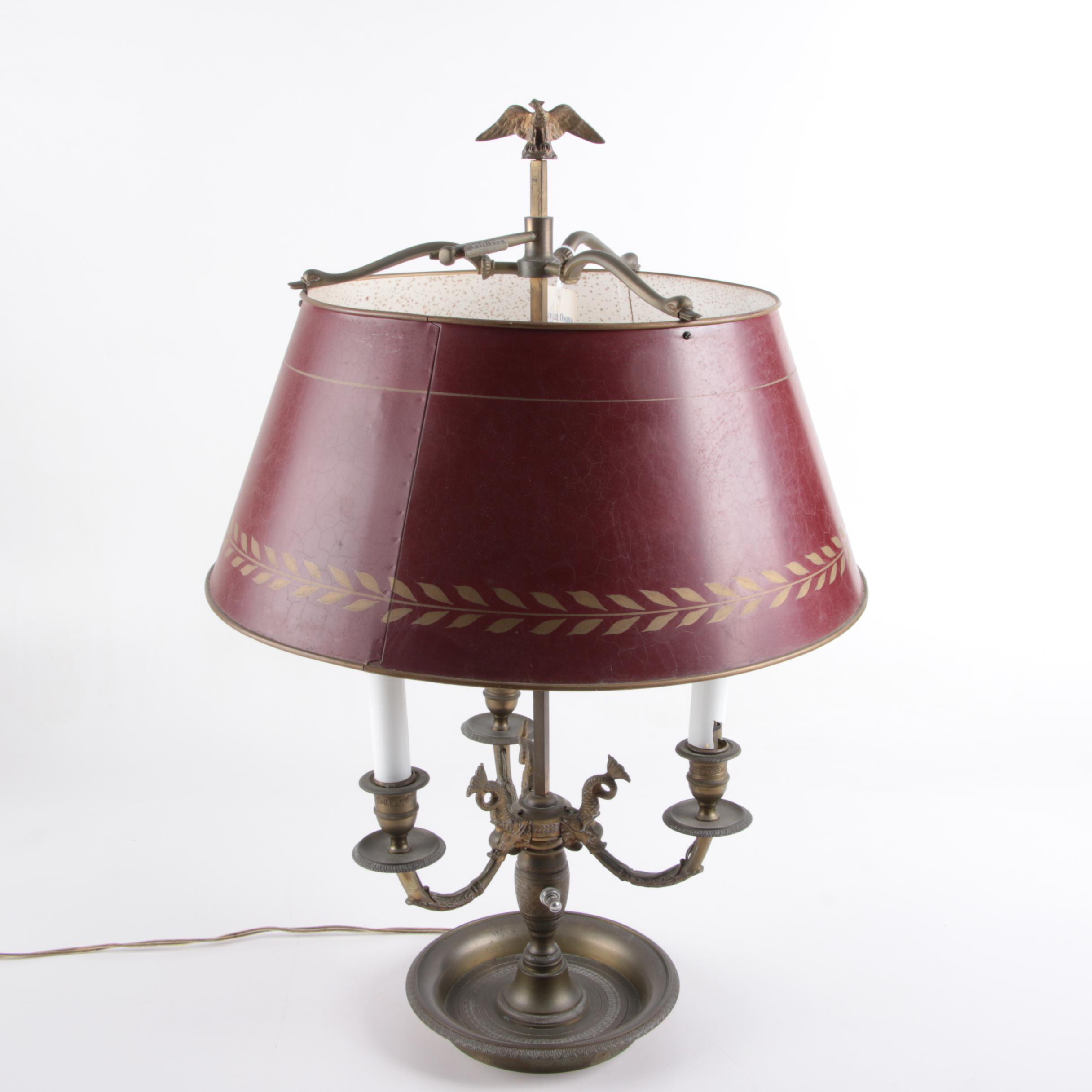Federal Style Brass Tone Bouillotte Lamp
