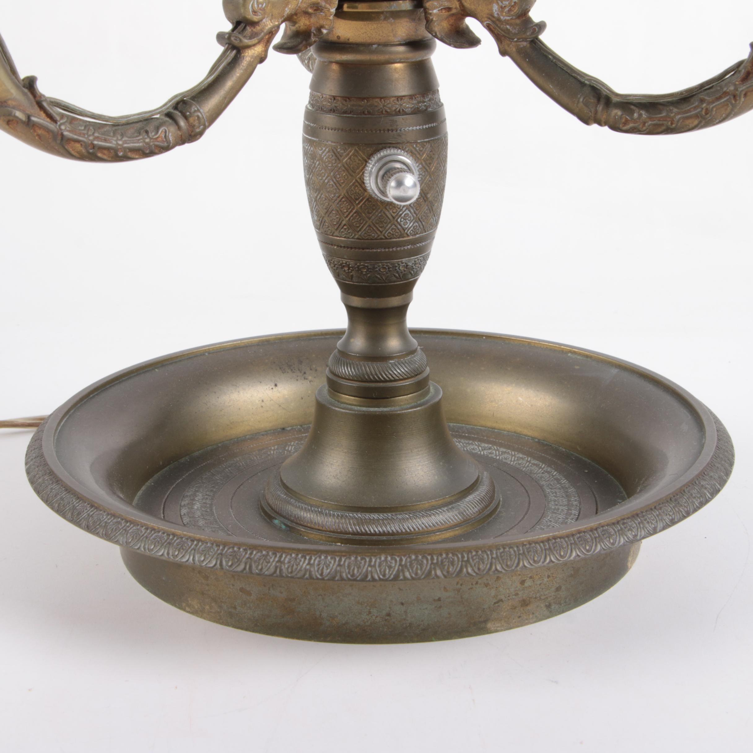 Federal Style Brass Tone Bouillotte Lamp