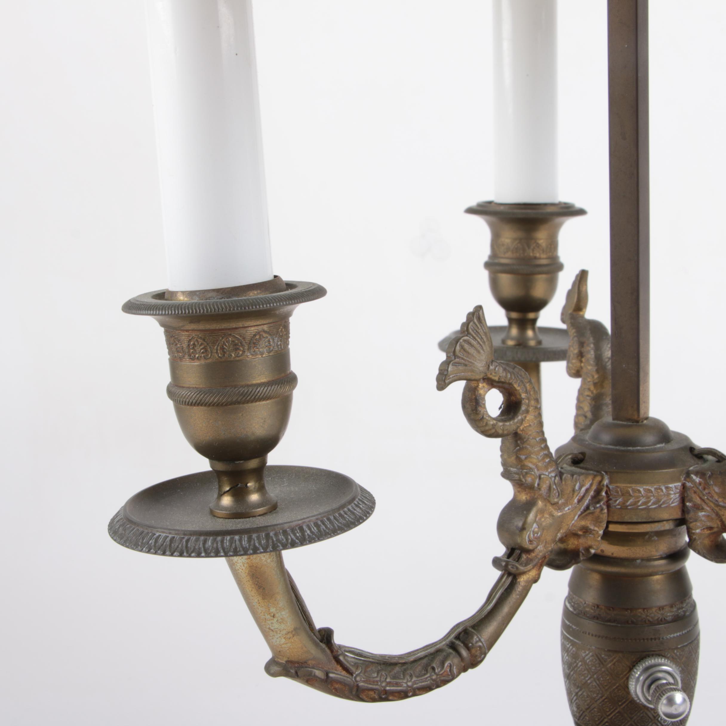 Federal Style Brass Tone Bouillotte Lamp