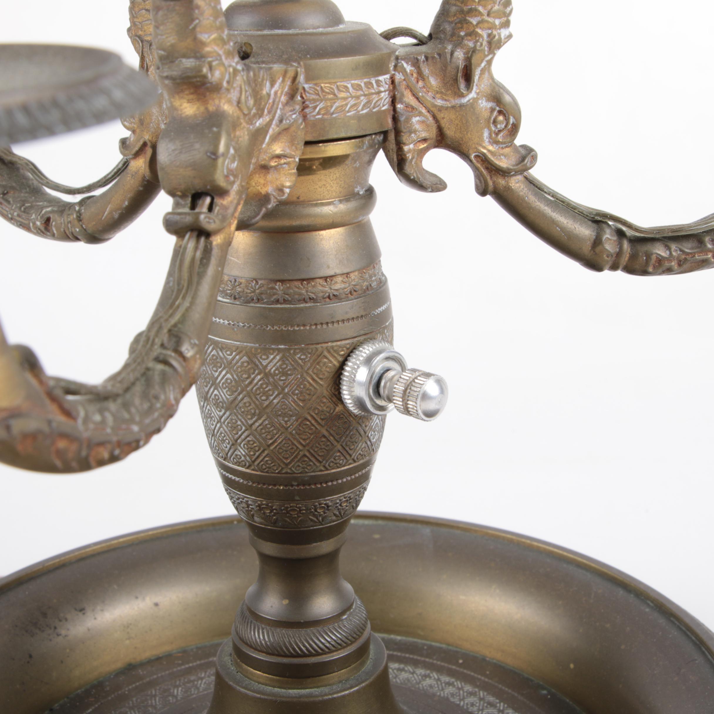 Federal Style Brass Tone Bouillotte Lamp