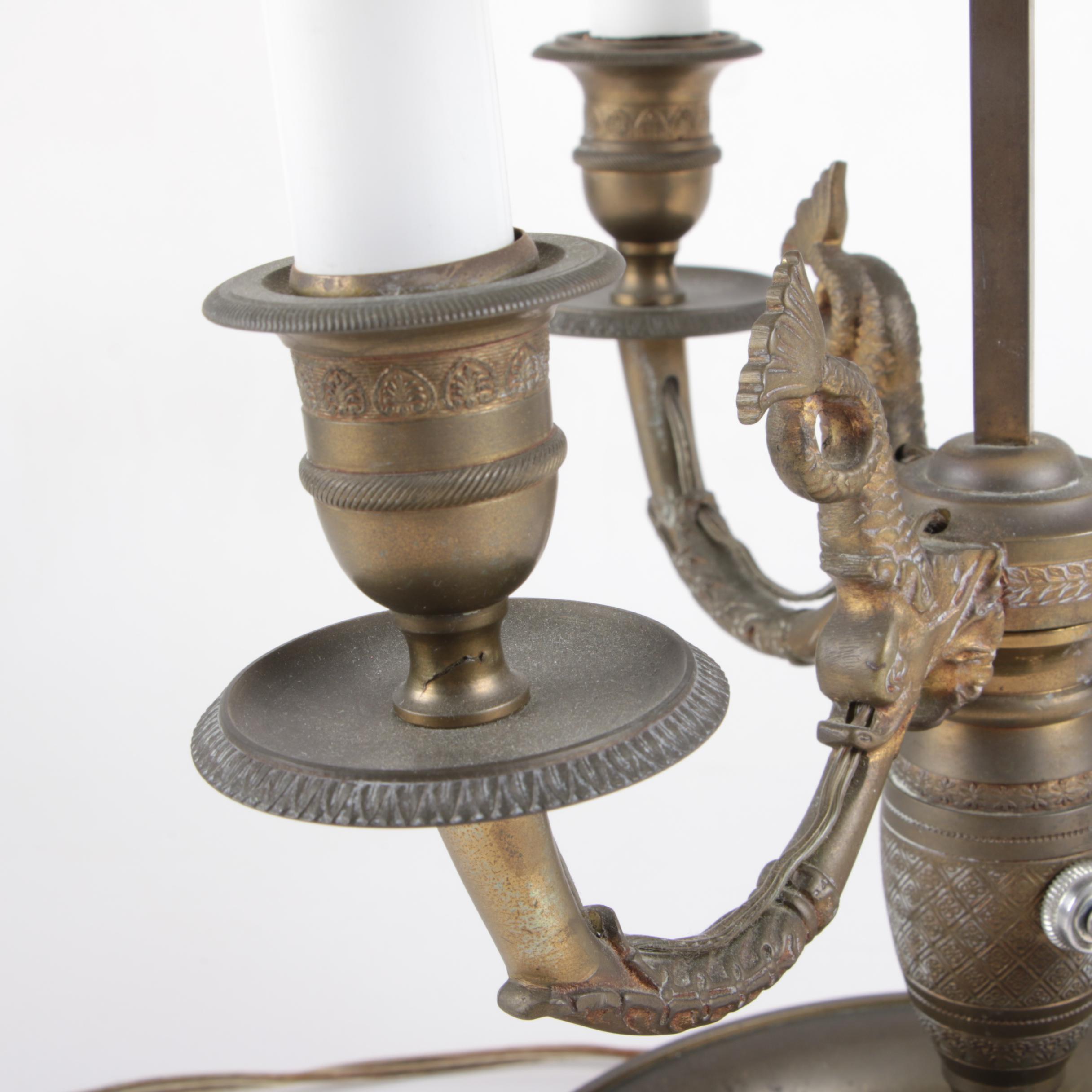 Federal Style Brass Tone Bouillotte Lamp
