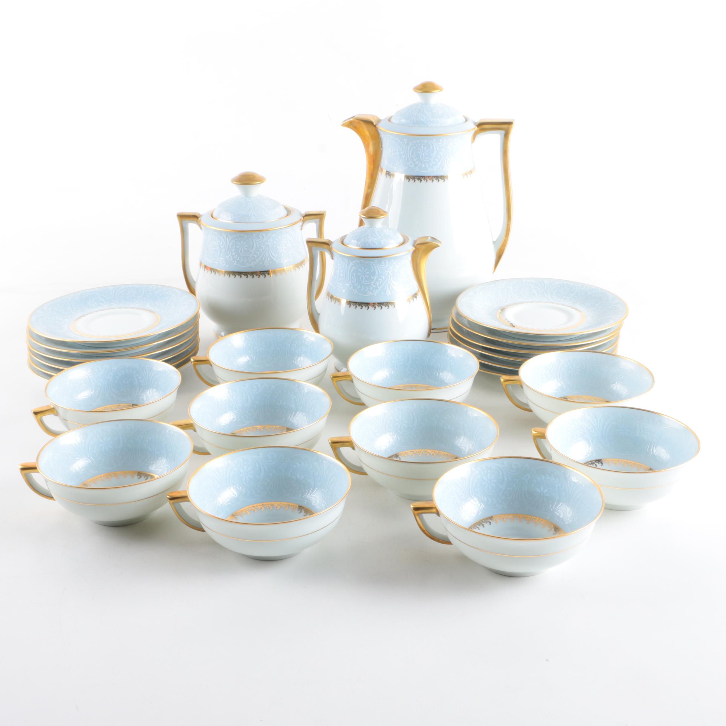 LEC-Leclair Limoges Porcelain Coffee Service