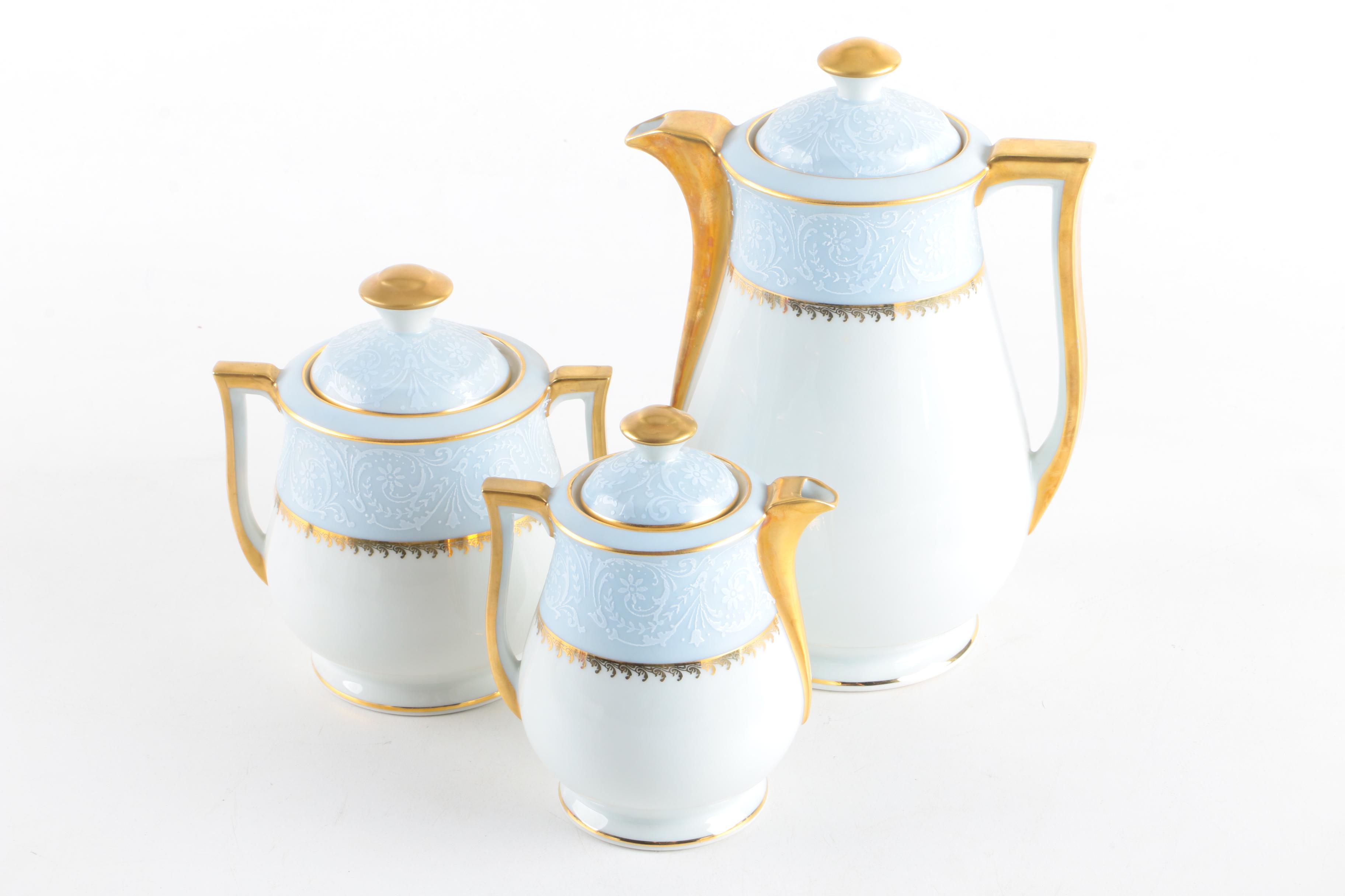 LEC-Leclair Limoges Porcelain Coffee Service