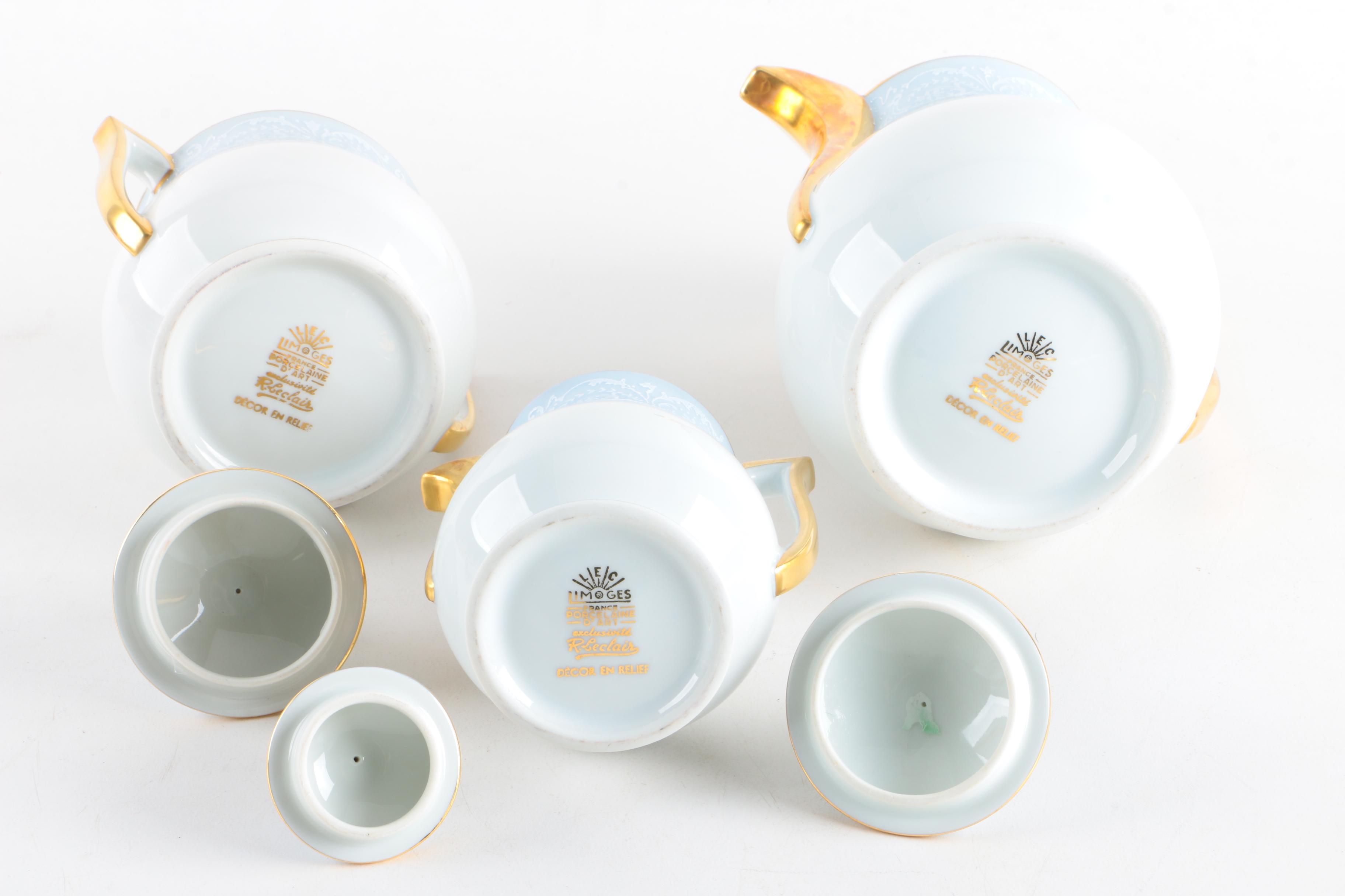 LEC-Leclair Limoges Porcelain Coffee Service