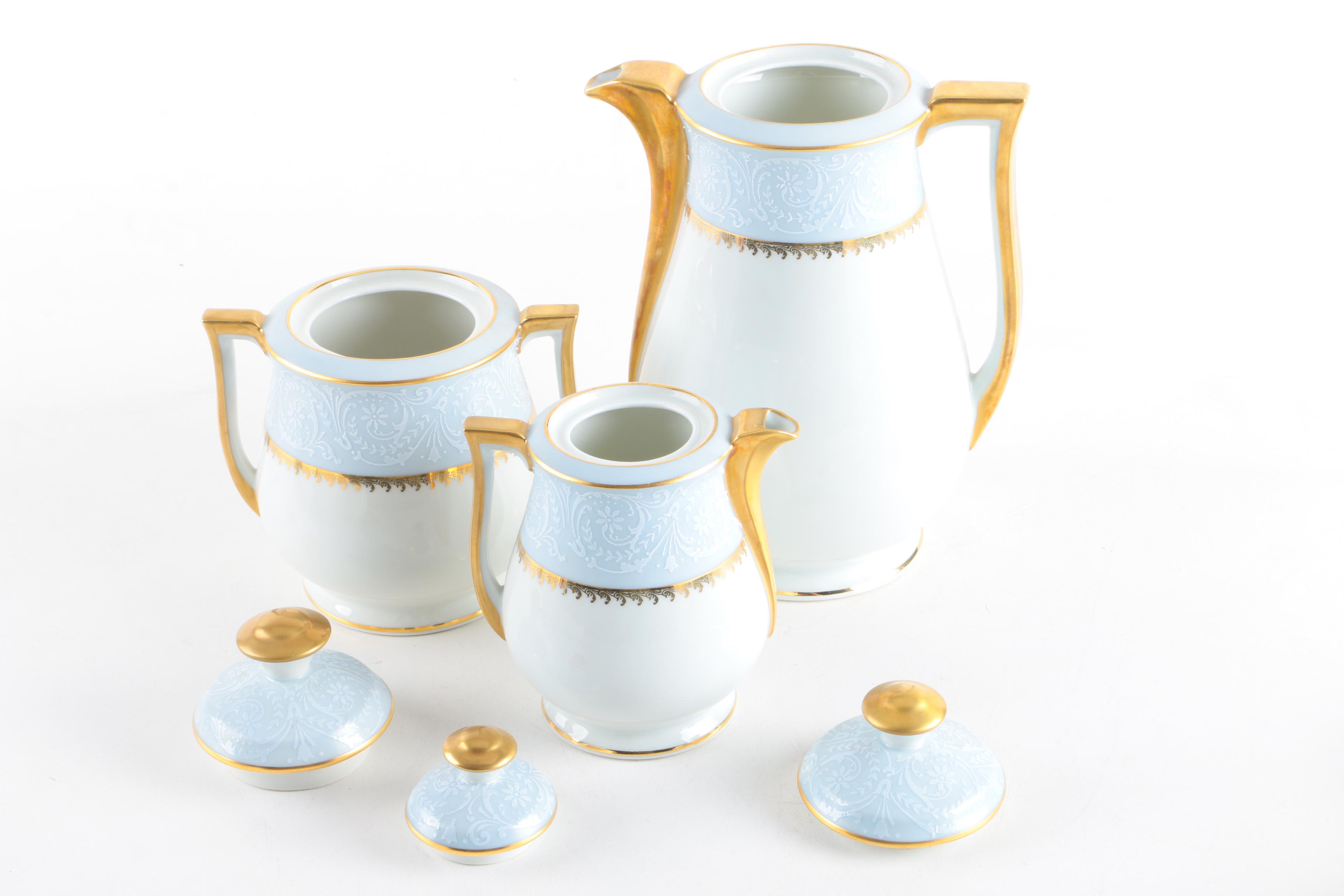 LEC-Leclair Limoges Porcelain Coffee Service