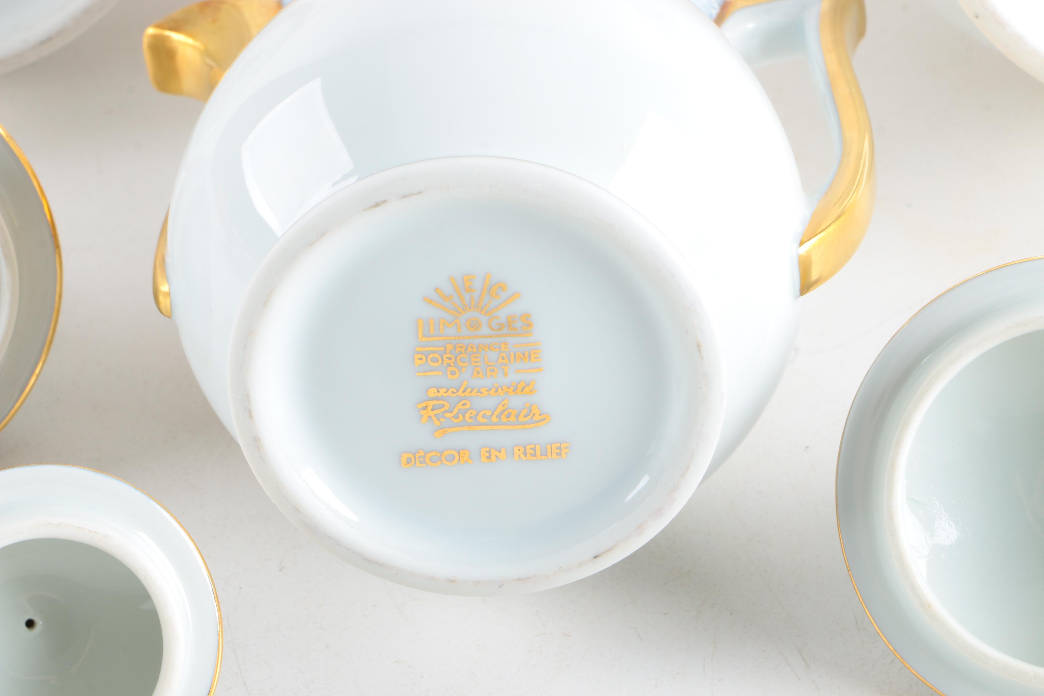 LEC-Leclair Limoges Porcelain Coffee Service