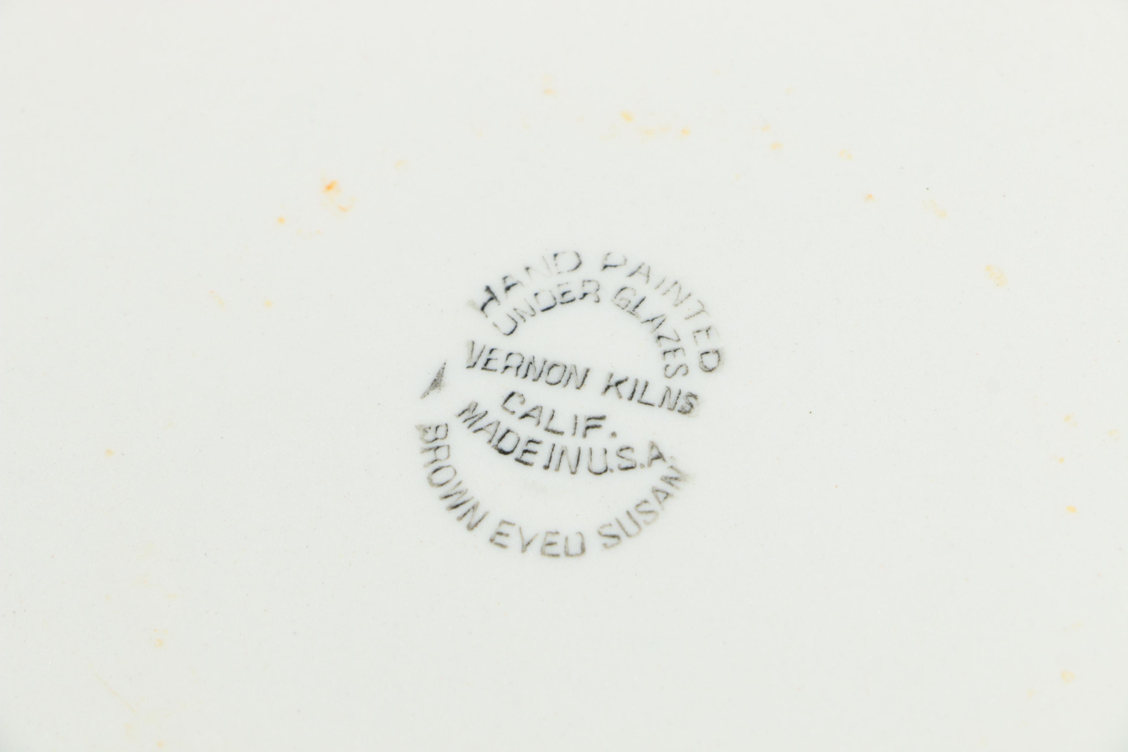 Vintage Ceramic Tableware Featuring Vernon Kilns