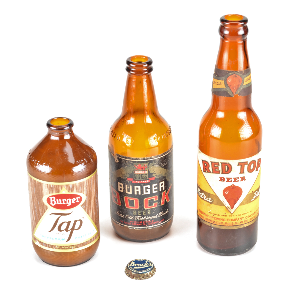 Vintage Red Top and Burger Beer Bottles