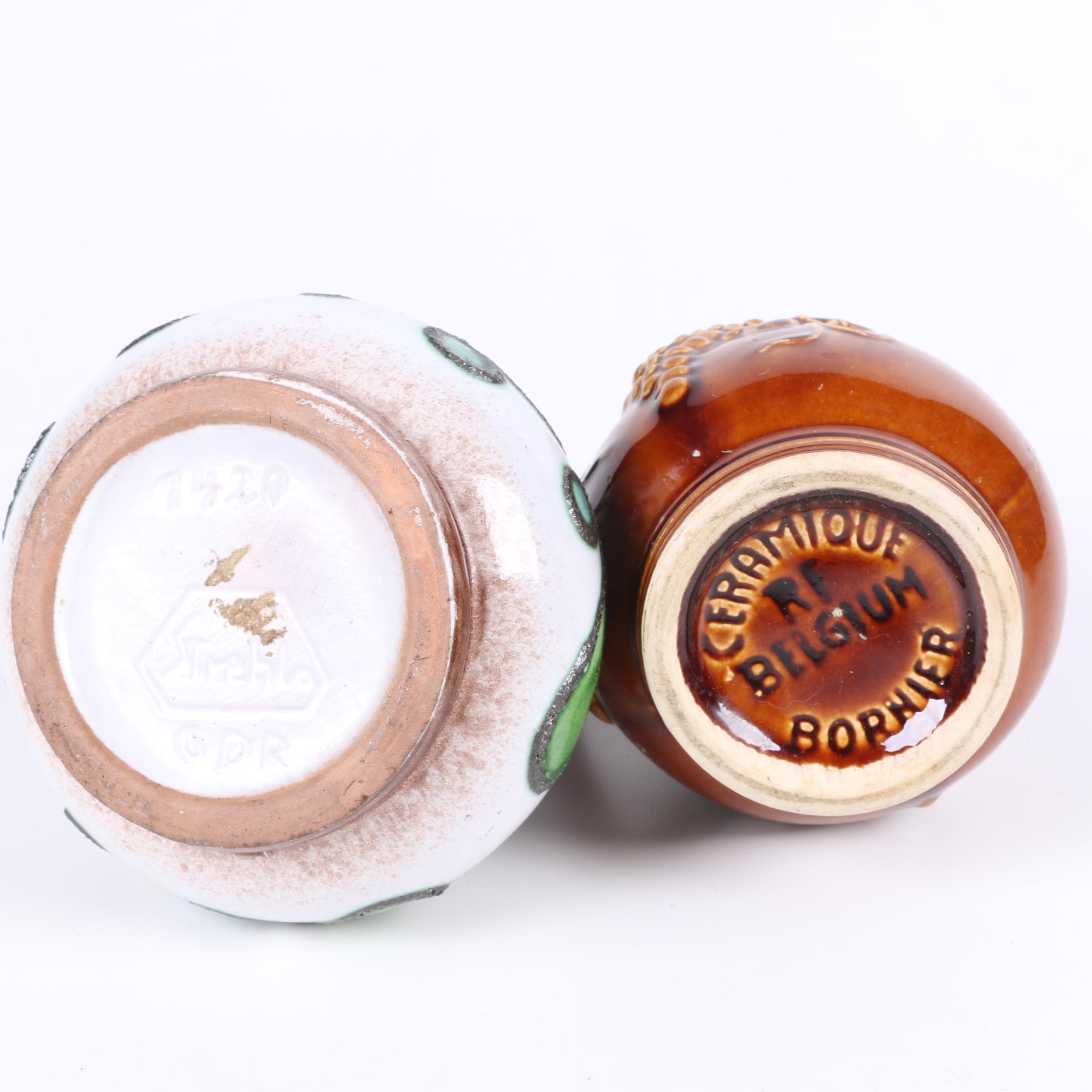 Vintage Bornier Belgian Pottery Pitcher and Vase