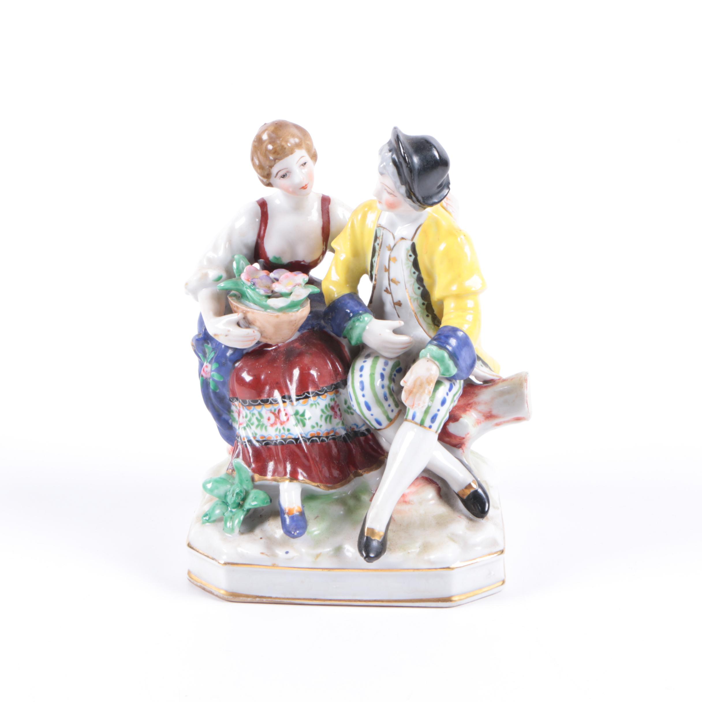 Occupied Japan Porcelain Figurine of Young Lovers