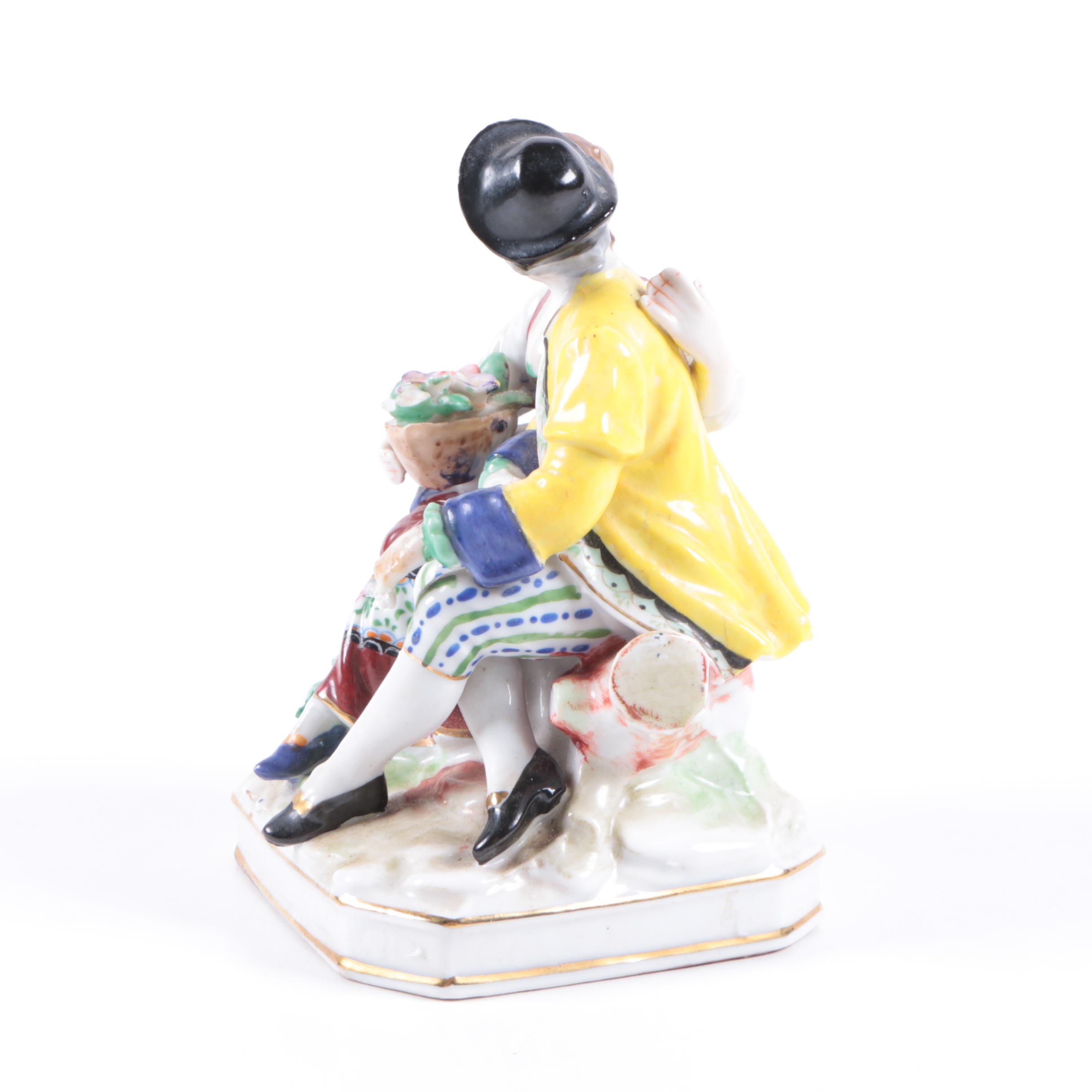 Occupied Japan Porcelain Figurine of Young Lovers