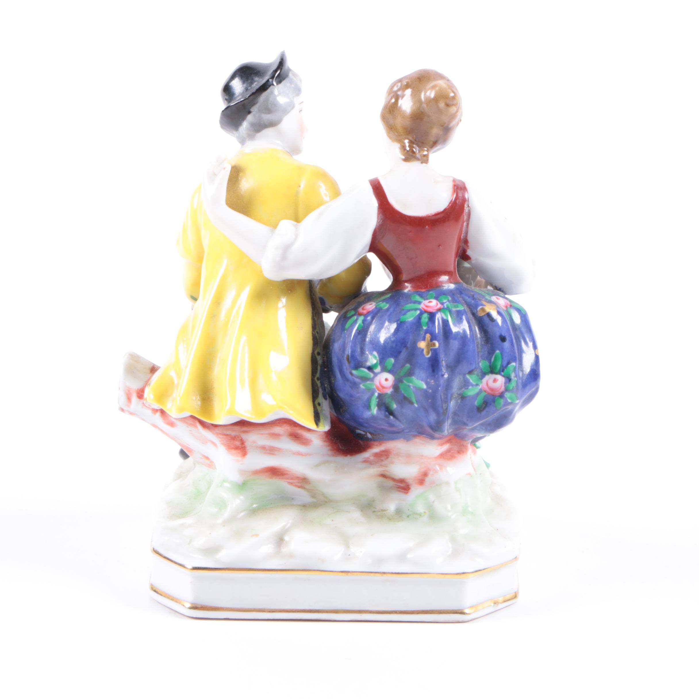 Occupied Japan Porcelain Figurine of Young Lovers