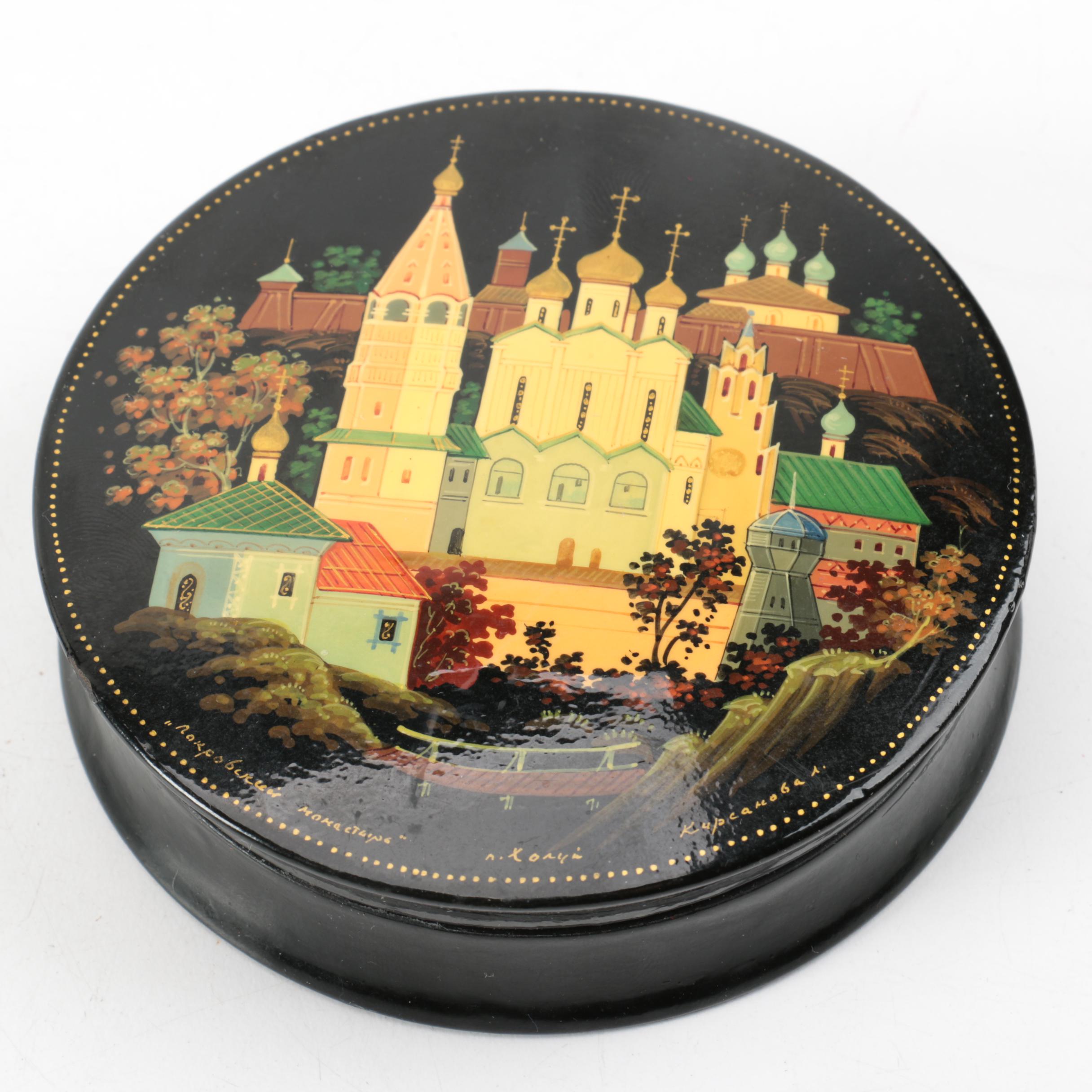Vintage Russian Lacquered Trinket Boxes