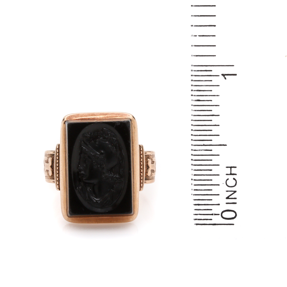 14K Yellow Gold Black Onyx Ring
