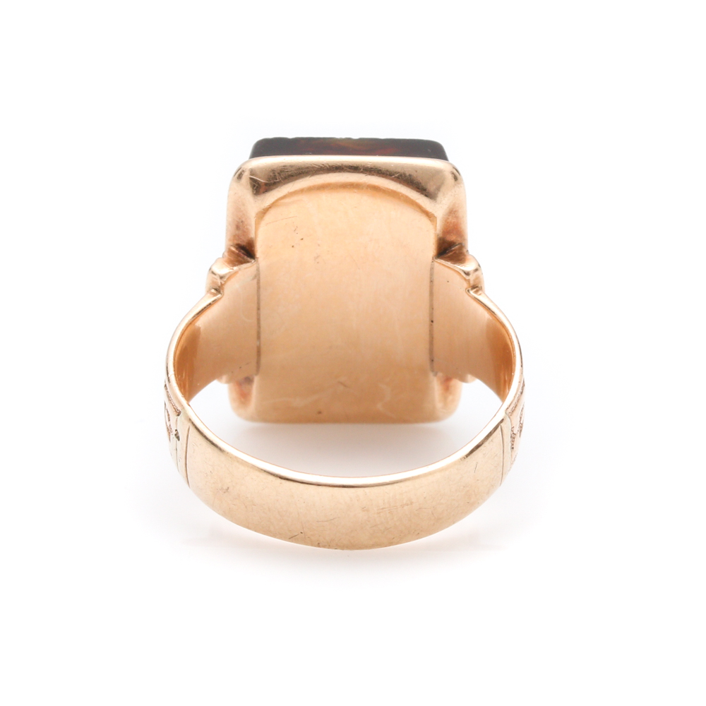 14K Yellow Gold Black Onyx Ring