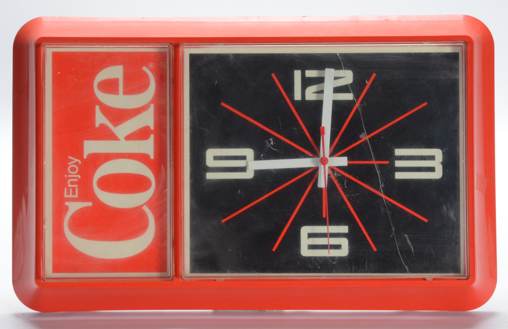 Two Vintage "Enjoy Coca-Cola" Electrified Wall Clocks