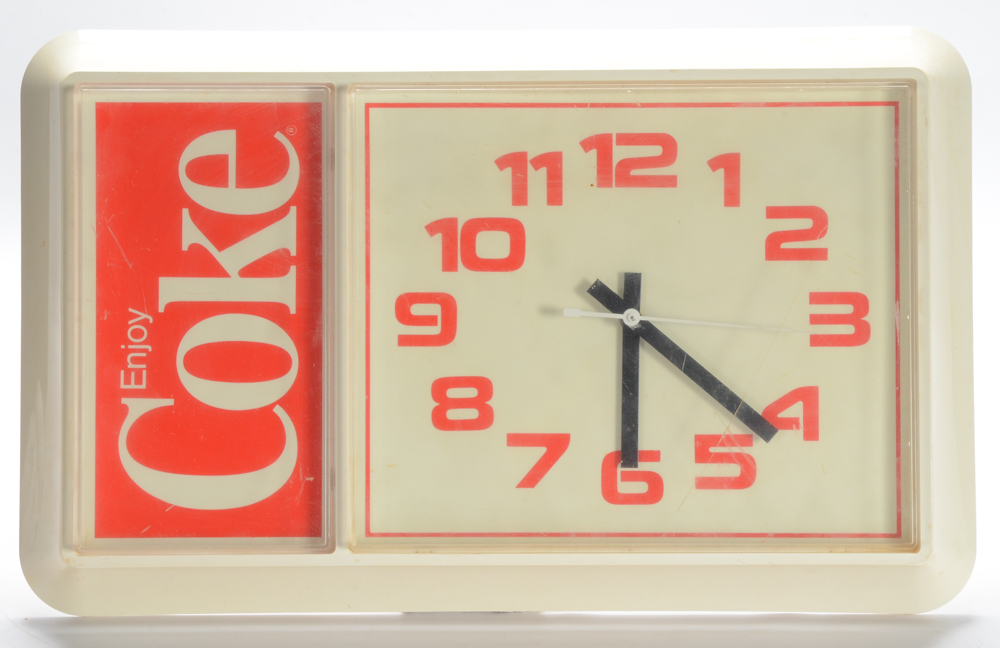 Two Vintage "Enjoy Coca-Cola" Electrified Wall Clocks
