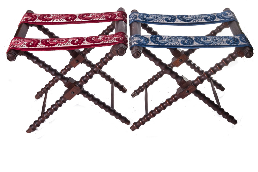 Pair of Vintage Mahogany Finished Luggage Racks