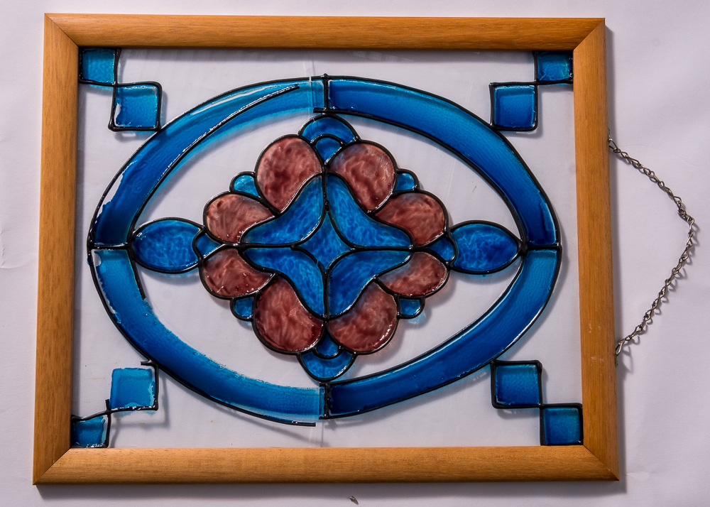 Hand-Painted Glass Panels Including Stained Glass