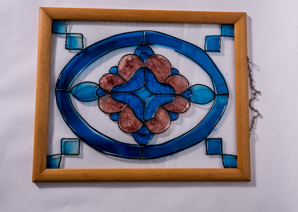 Hand-Painted Glass Panels Including Stained Glass