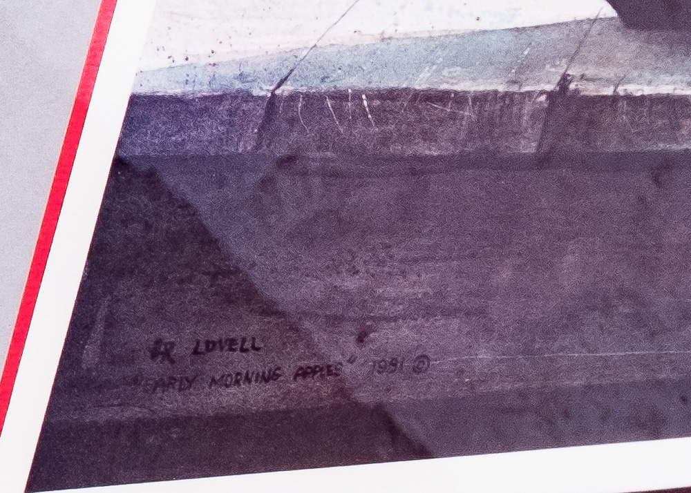 H.R. Lovell 1990s Offset Lithograph "Early Morning Apples"