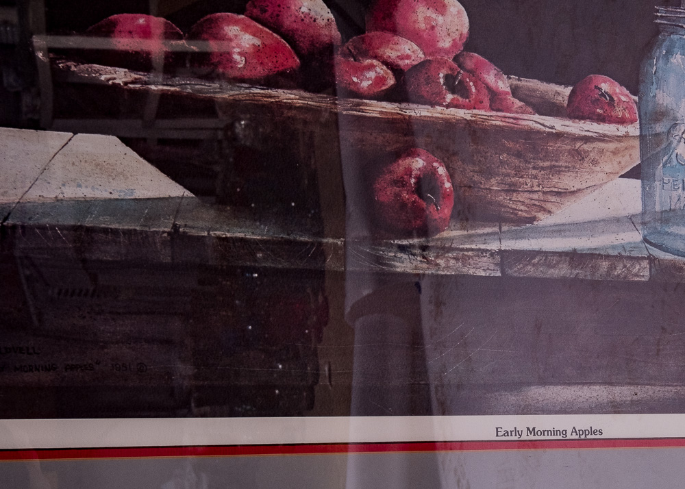 H.R. Lovell 1990s Offset Lithograph "Early Morning Apples"