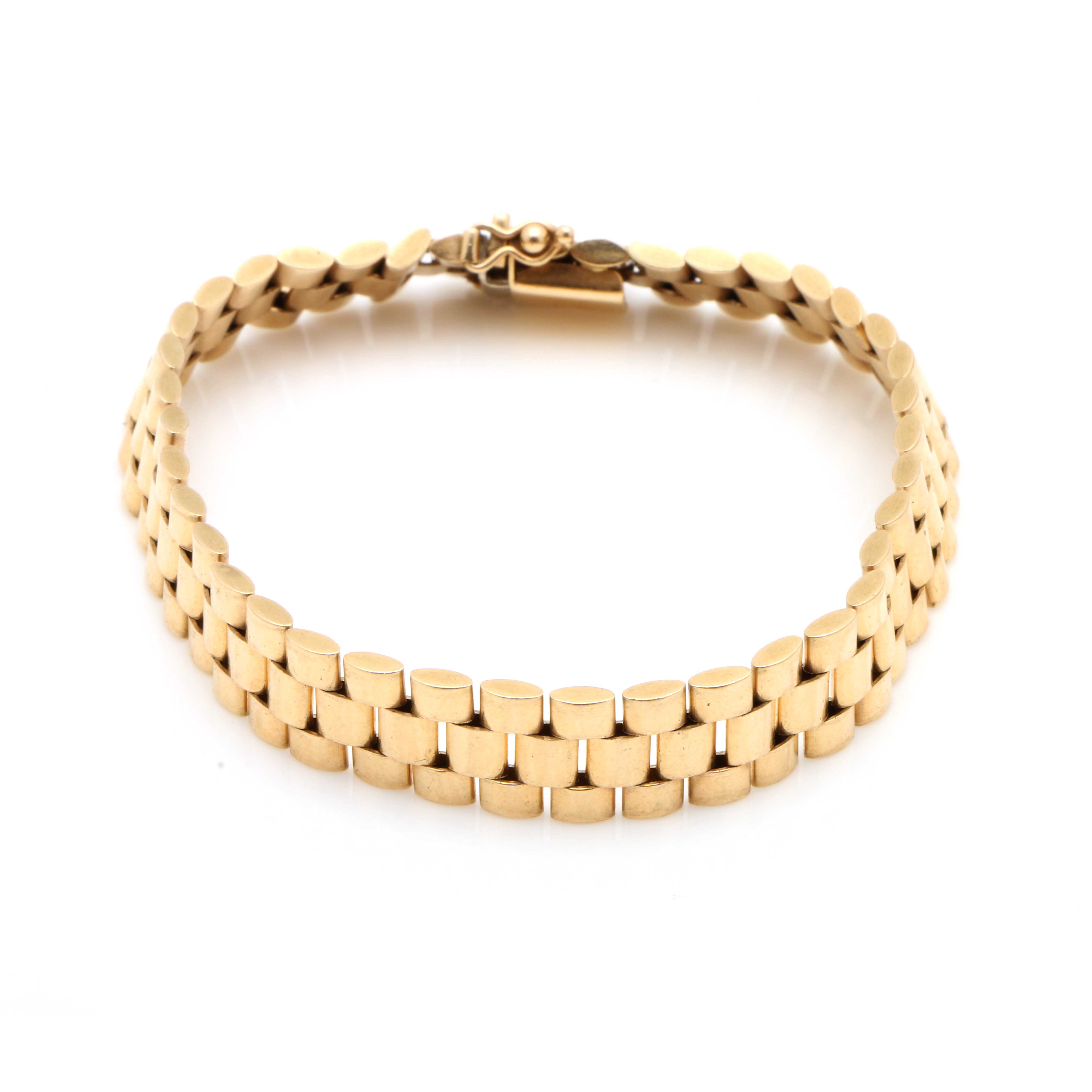14K Yellow Gold Oyster Link Bracelet