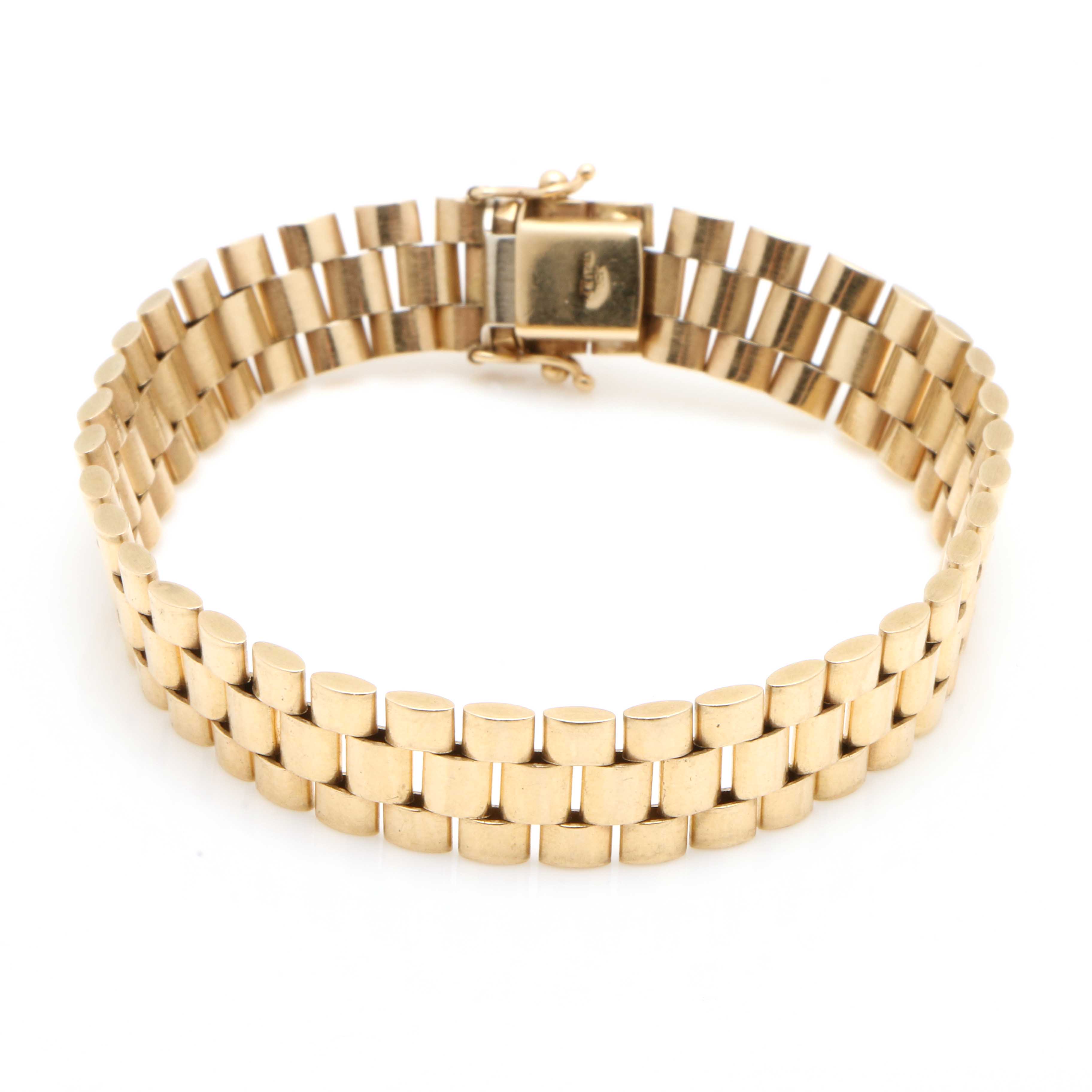 14K Yellow Gold Oyster Link Bracelet