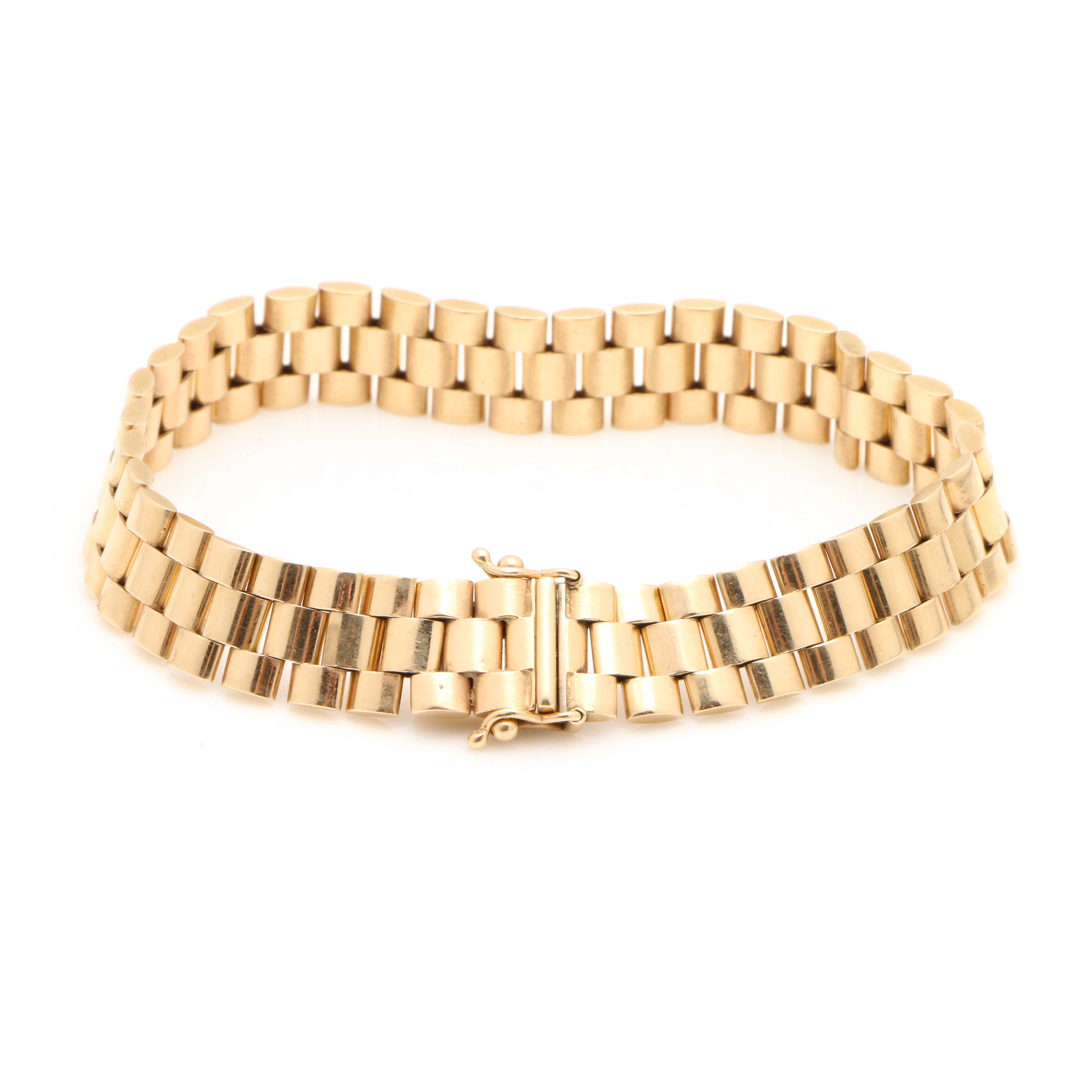 14K Yellow Gold Oyster Link Bracelet