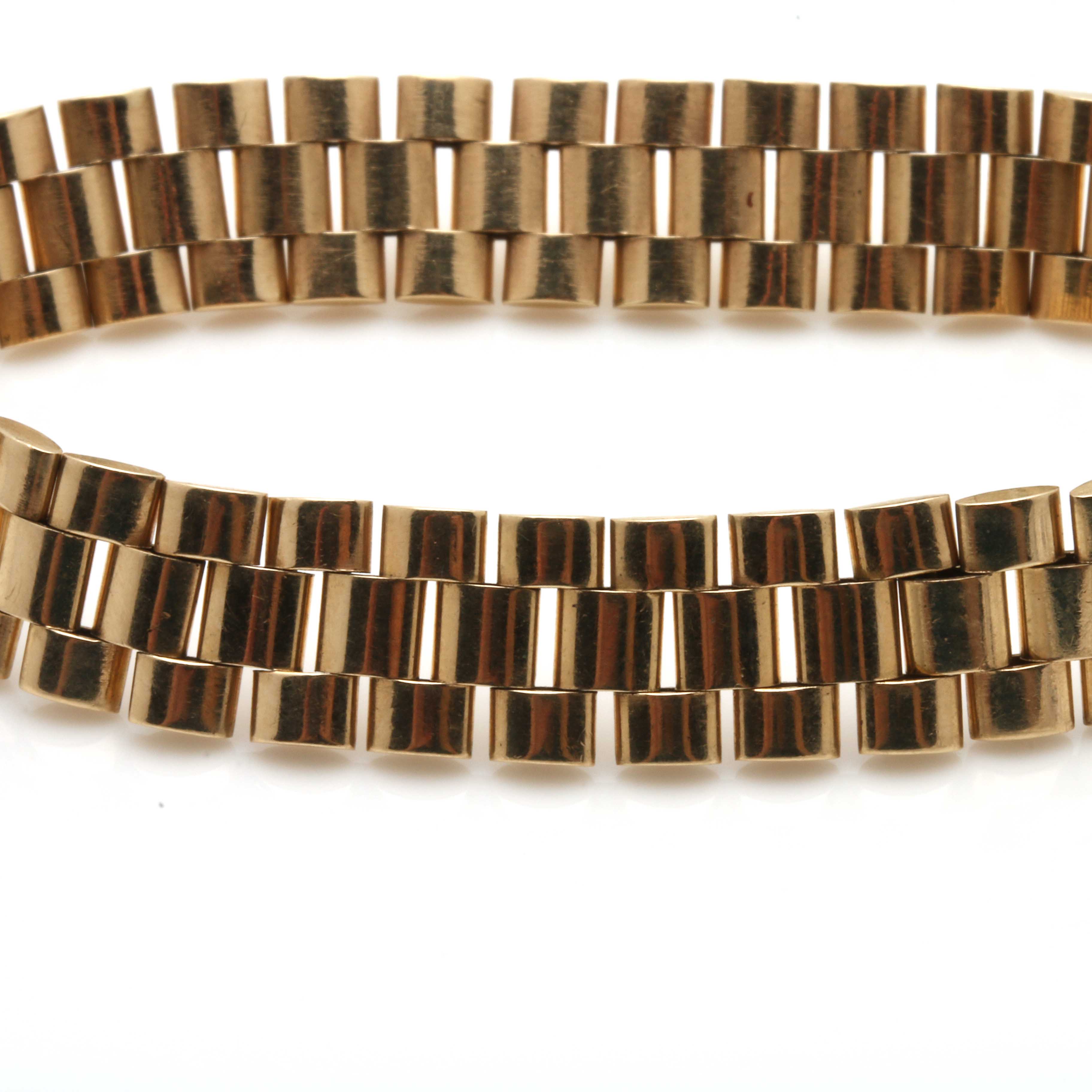 14K Yellow Gold Oyster Link Bracelet