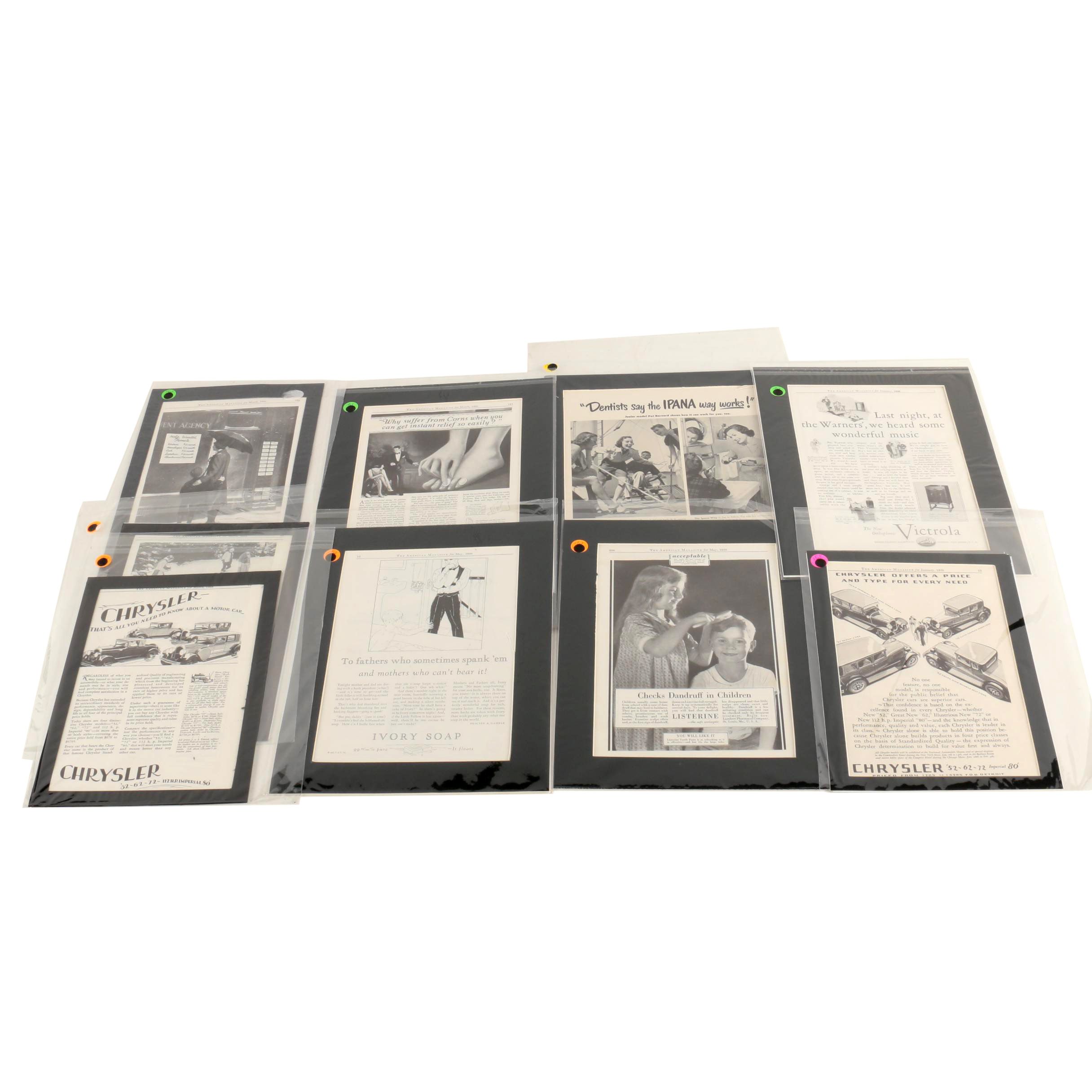 Collection of 1928 Halftone Advertisements from "The American Magazine"