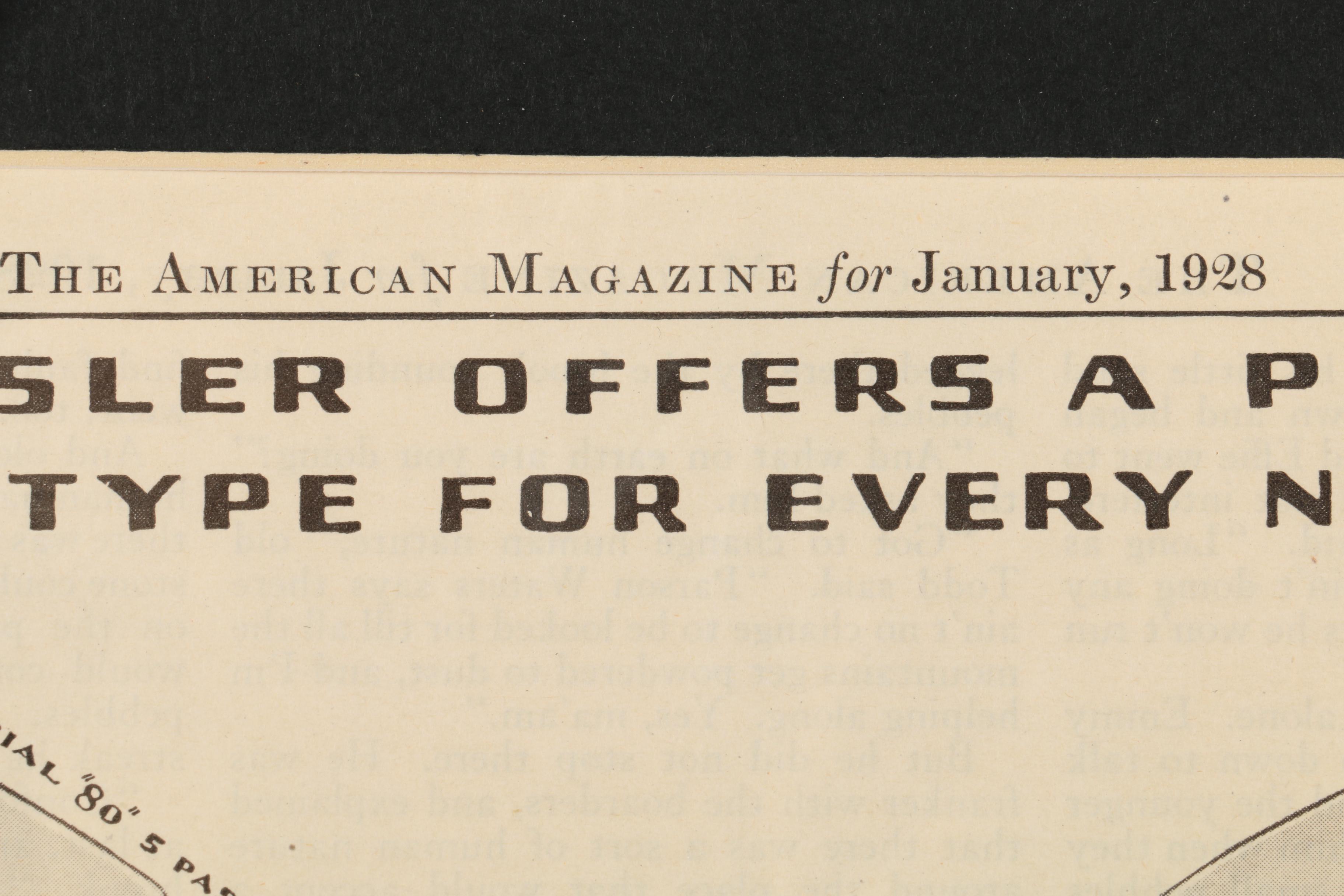 Collection of 1928 Halftone Advertisements from "The American Magazine"