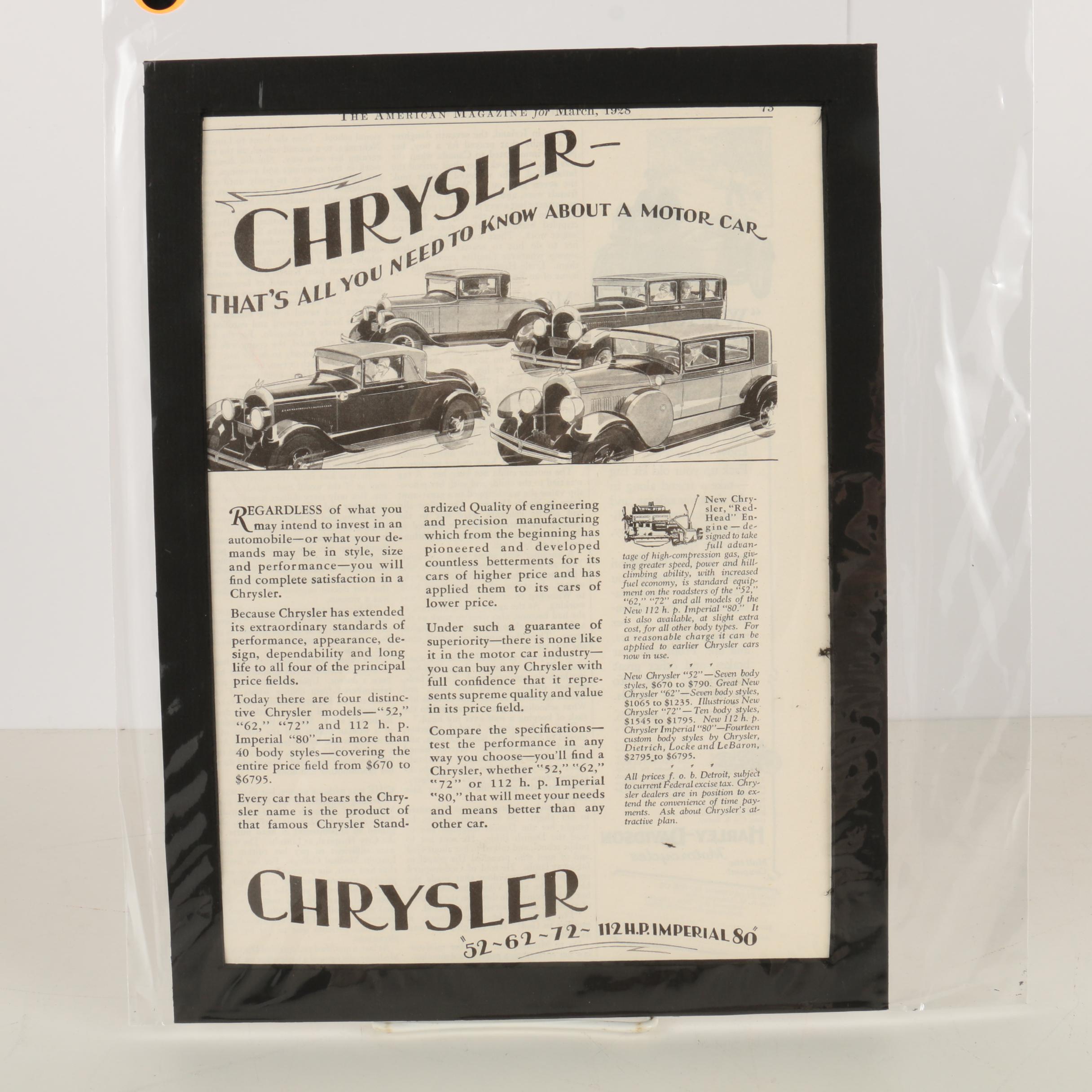 Collection of 1928 Halftone Advertisements from "The American Magazine"