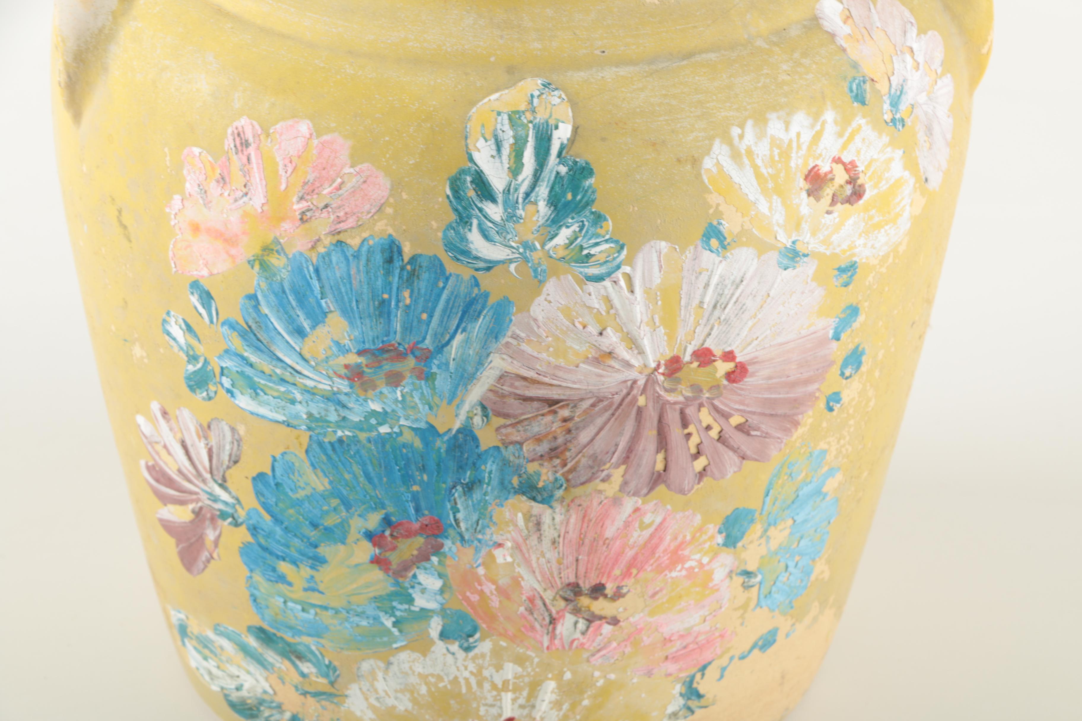 Vintage Hand-Painted Ceramic Pot