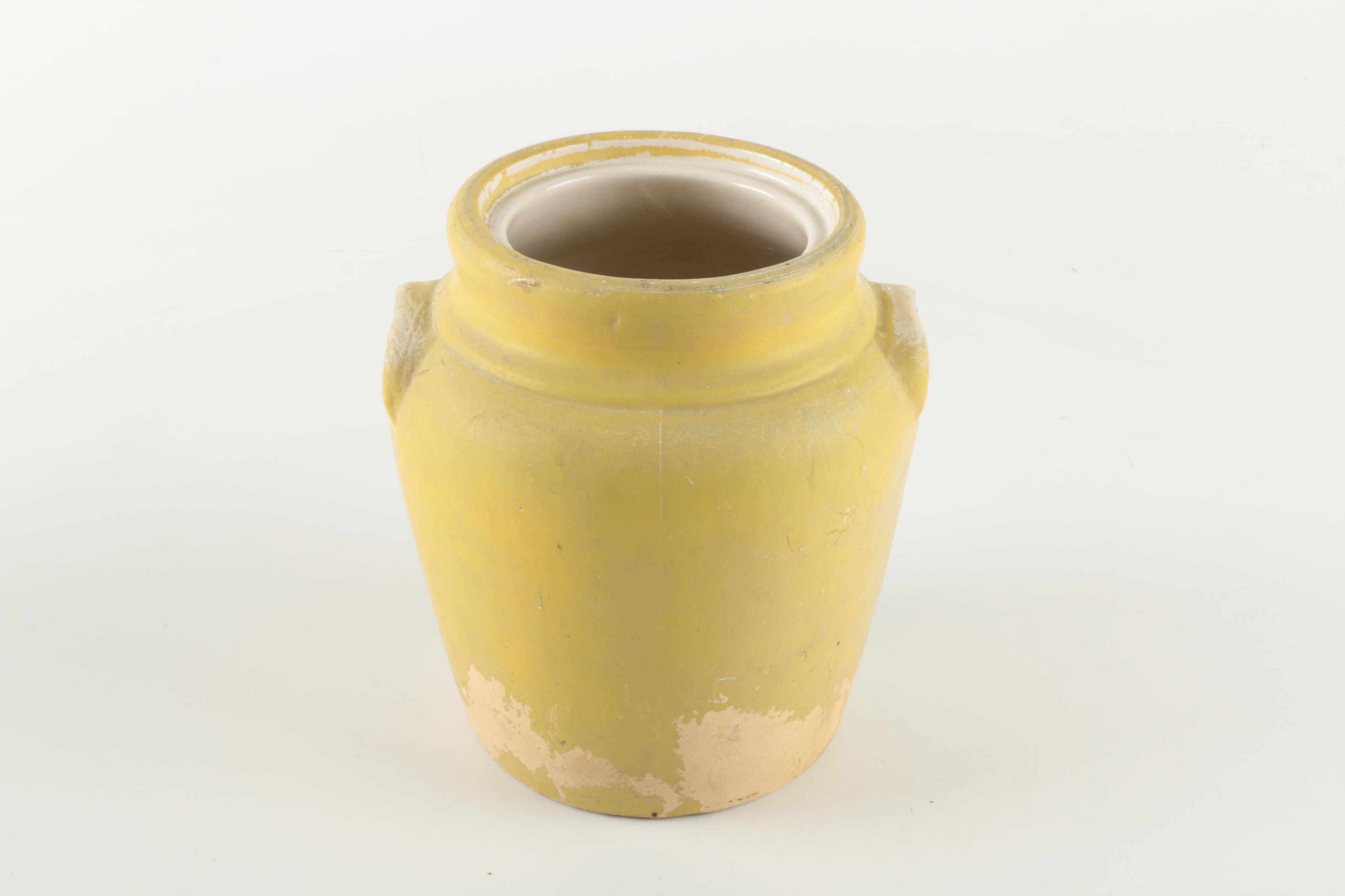 Vintage Hand-Painted Ceramic Pot