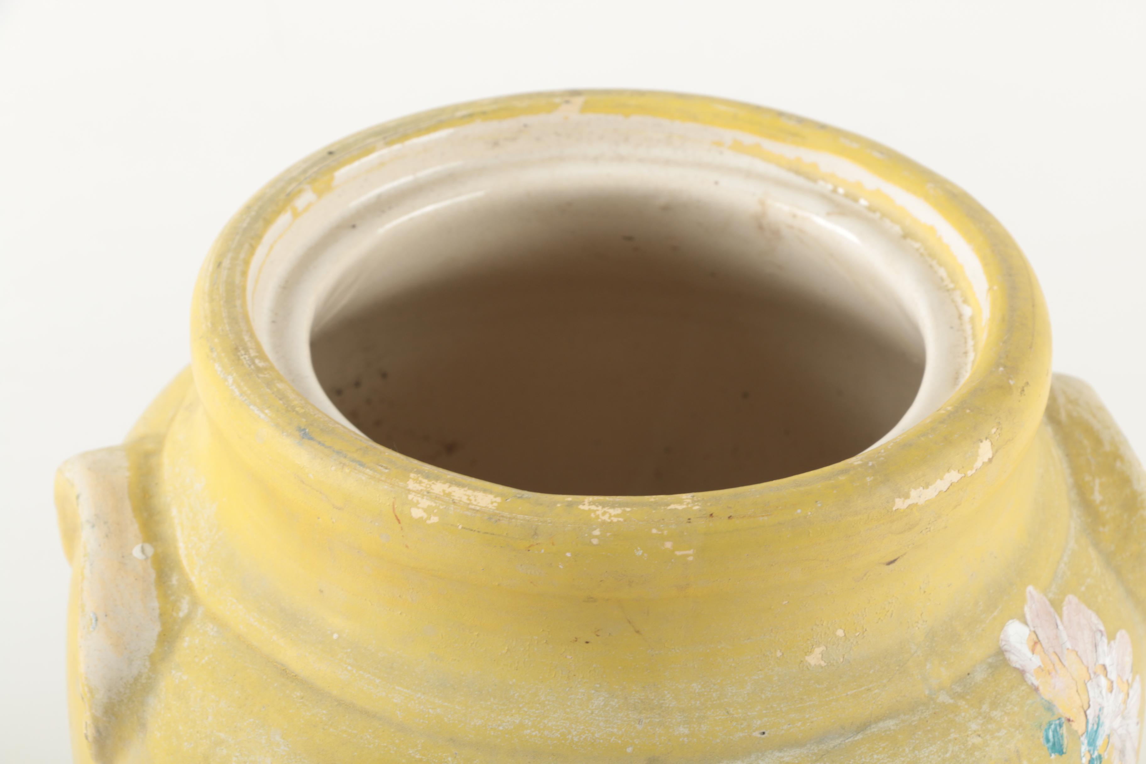 Vintage Hand-Painted Ceramic Pot