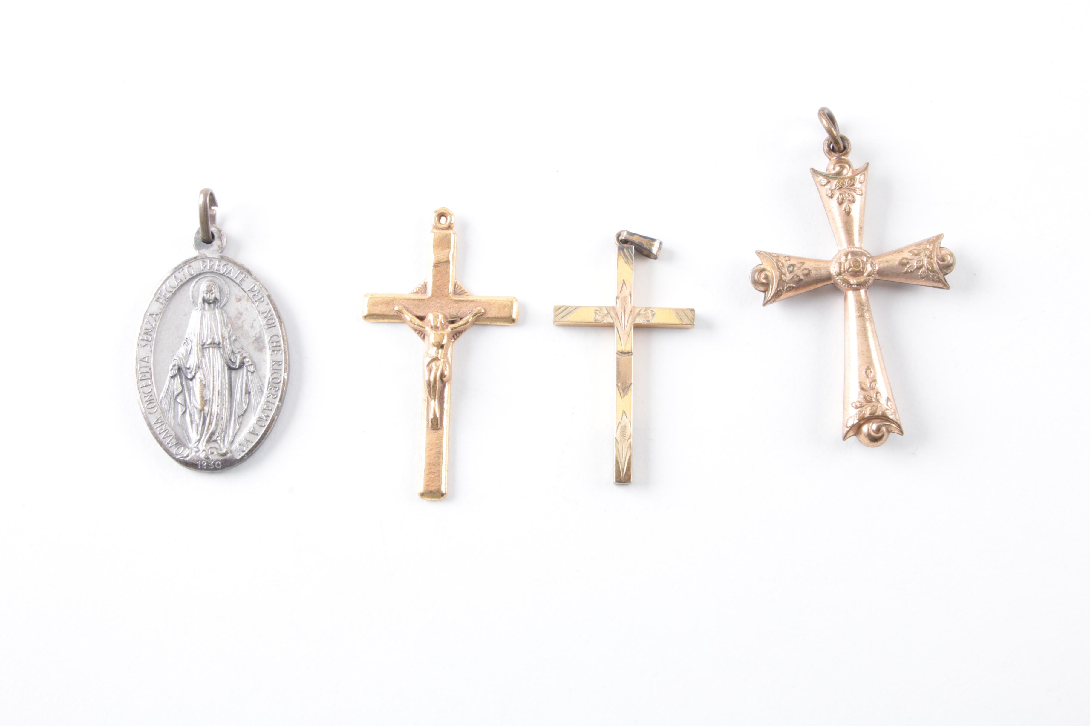 Assortment of Rosaries and Religious Costume Jewelry