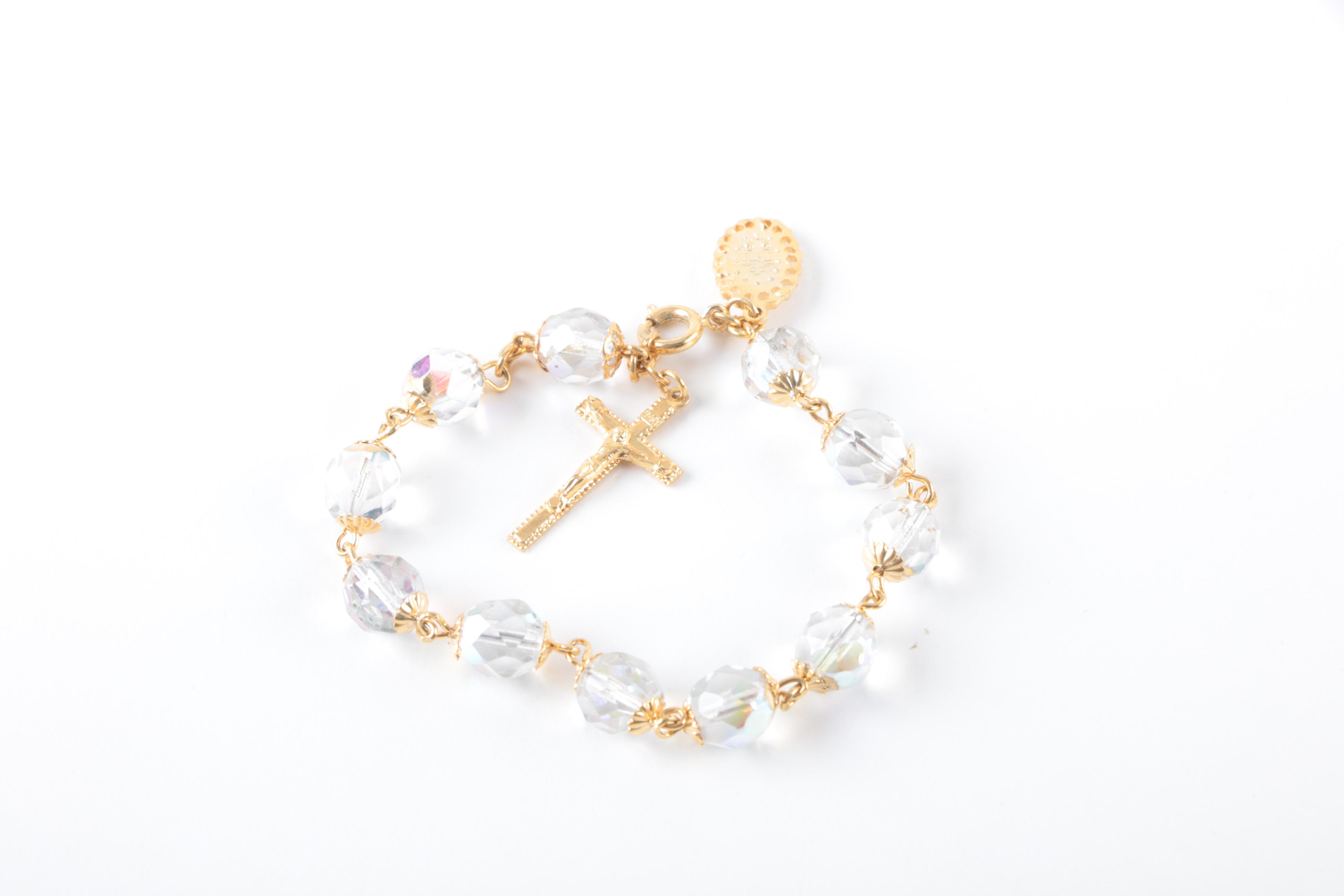 Assortment of Rosaries and Religious Costume Jewelry