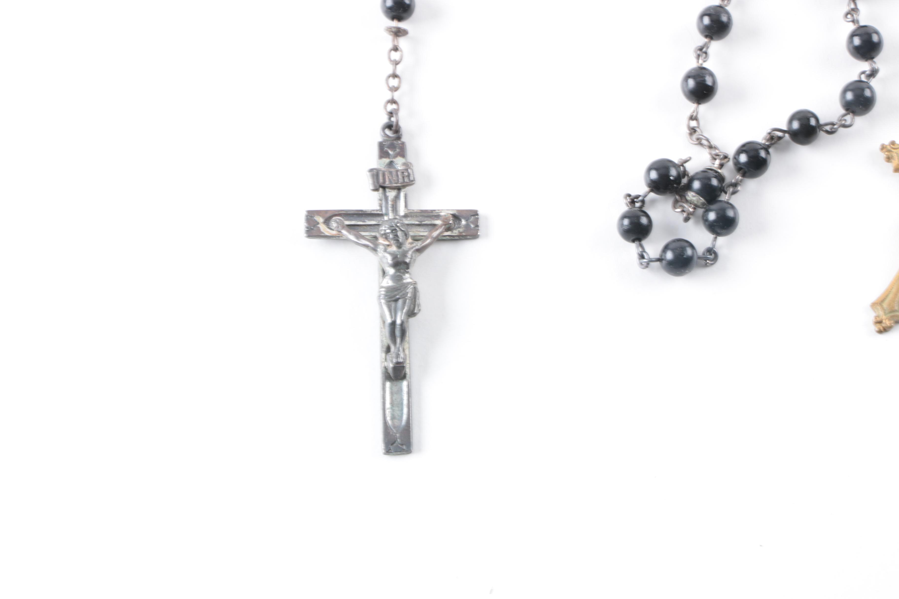 Assortment of Rosaries and Religious Costume Jewelry