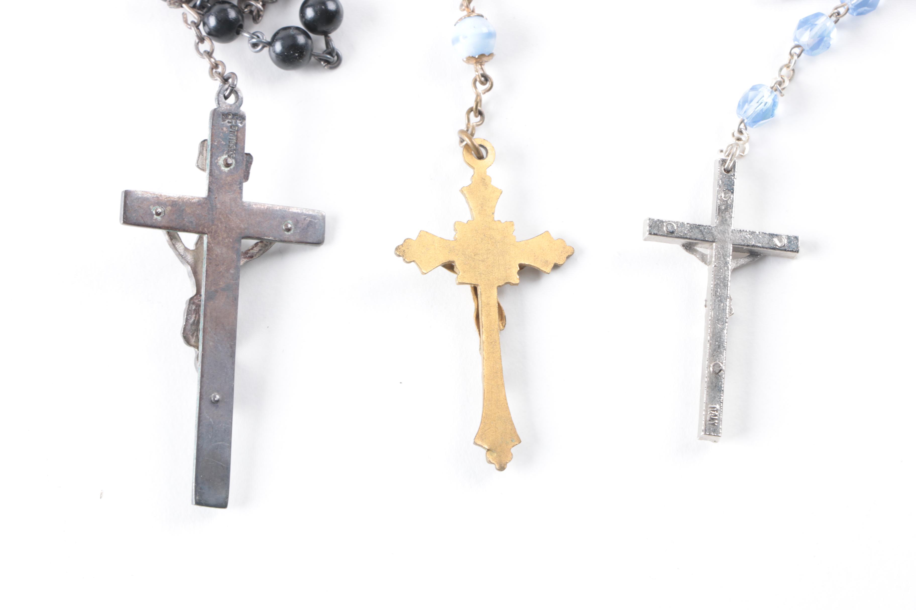 Assortment of Rosaries and Religious Costume Jewelry