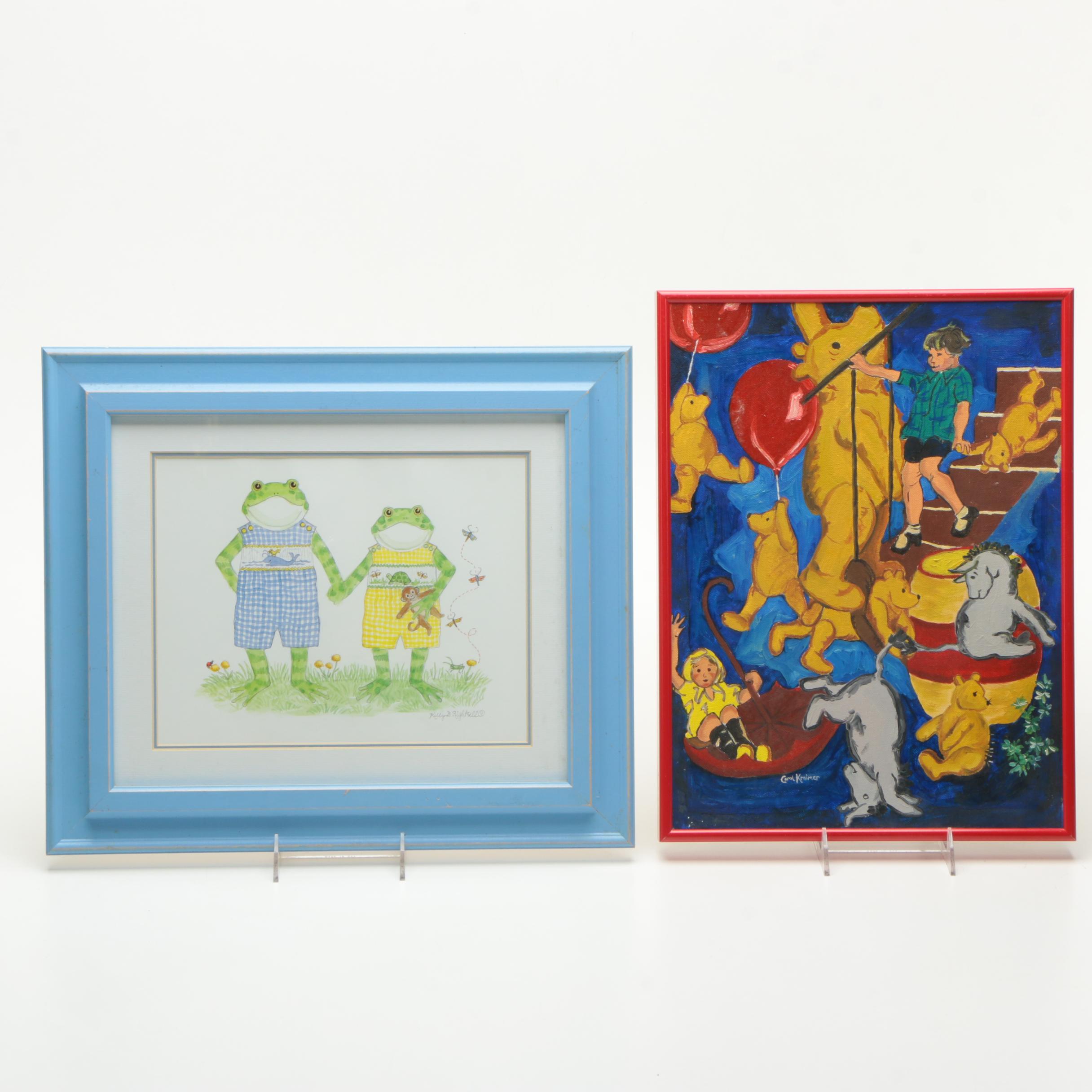 Children's Art Including Carol Kraimer and Print After Kelly B. Rightsell